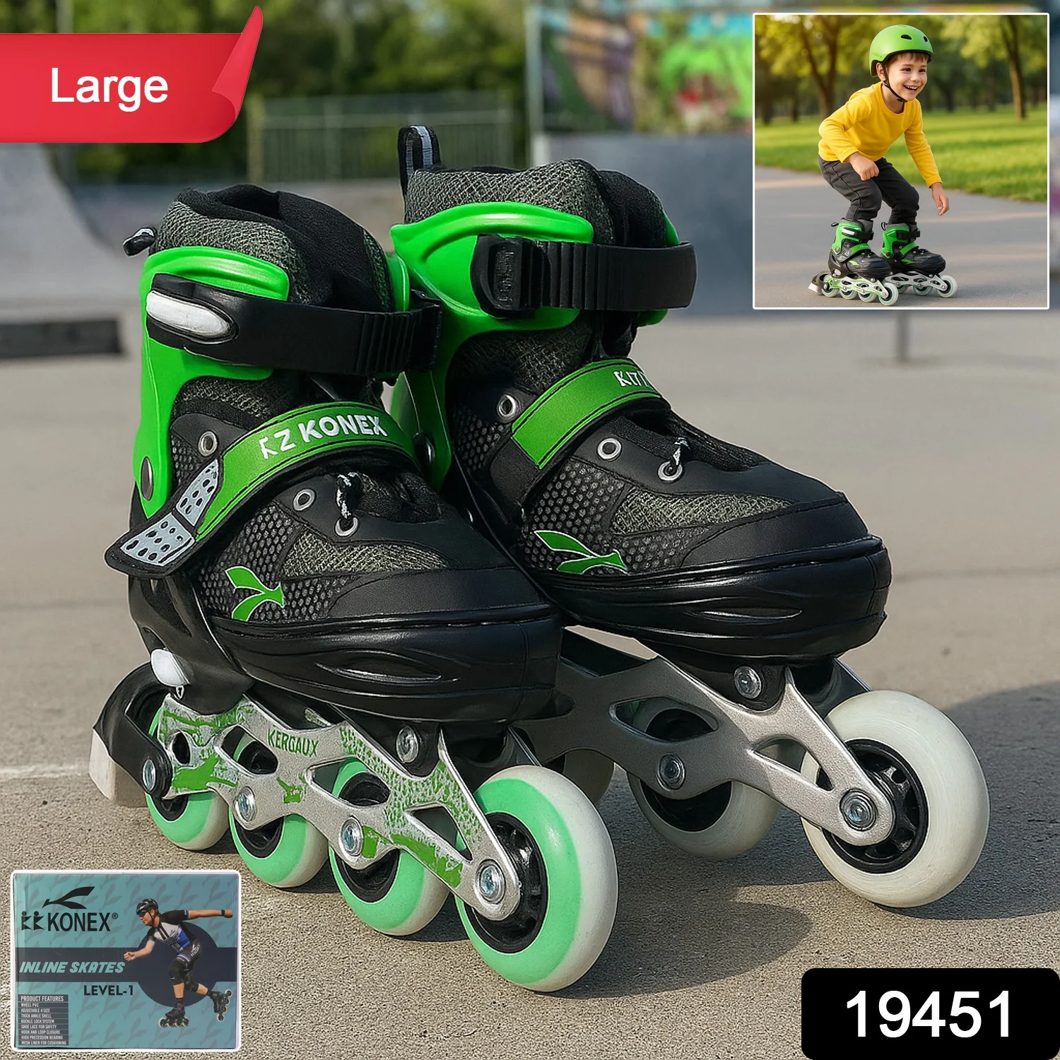 Professional Adjustable Inline Skates for Kids and Adults (Large / 1 Pair) - Image 2