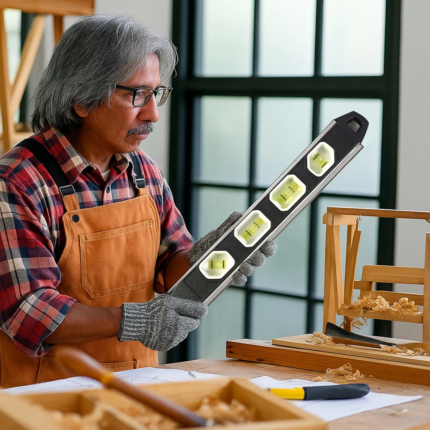 Professional Aluminum Spirit Level Measuring Tool  (1 Pc) - Image 4