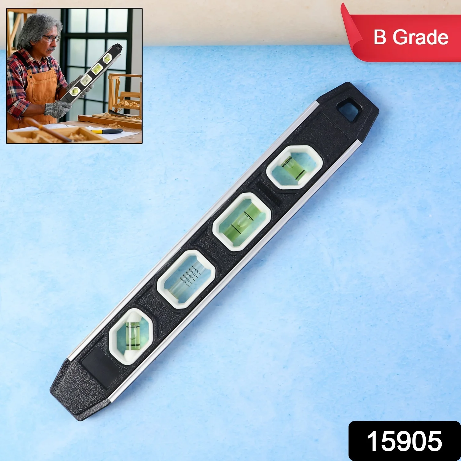 Professional Aluminum Spirit Level Measuring Tool  (B Grade / 1 Pc) - Image 2