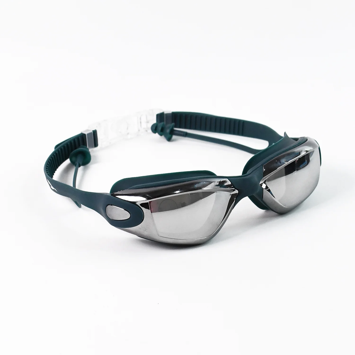 Konex Professional Anti-Fog UV Protection Swimming Goggles Mirrored Lenses and Earplugs - Image 5