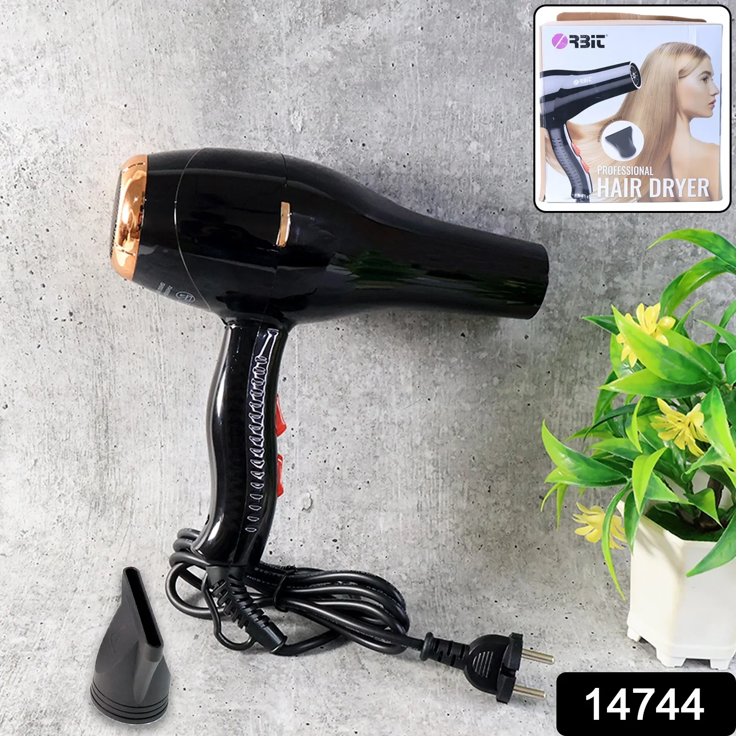 Orbit Professional Electric Hair Dryer with Concentrator Nozzle (1 Pc) - Image 2