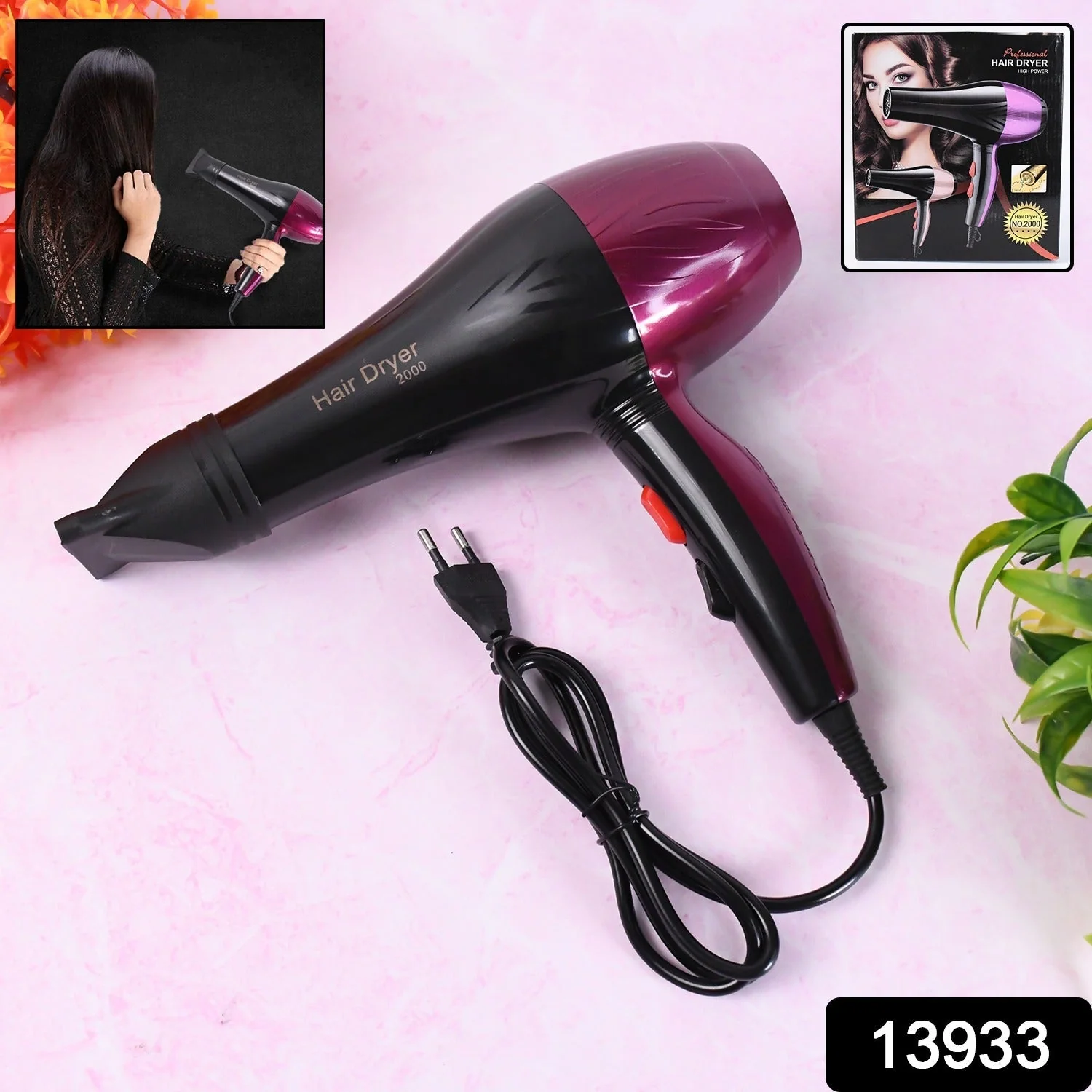 Professional High Power Multi Purpose Hair Dryer Salon (220V,50-60Hz / 1 Pc) - Image 2