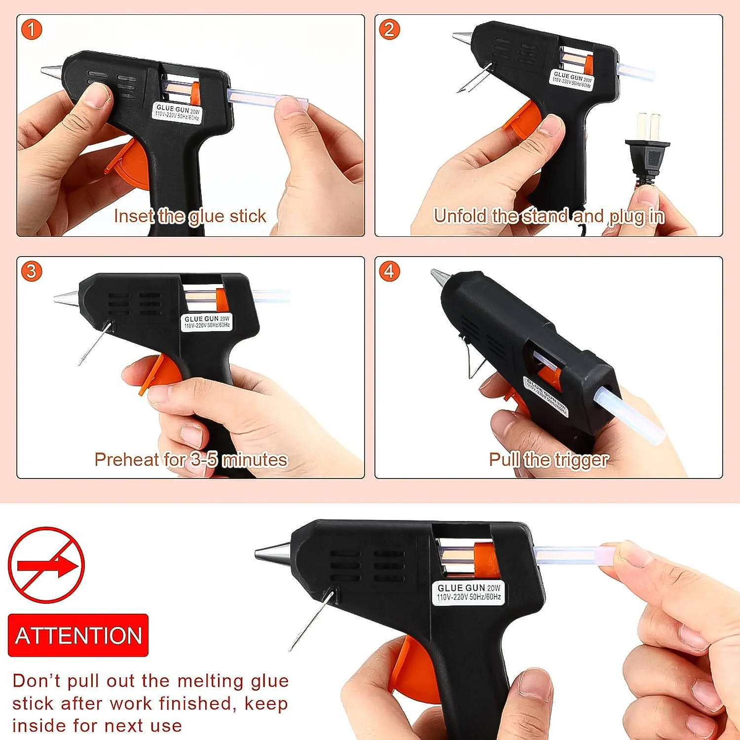 Professional Hot Melt Glue Gun – Rapid Heating Quick Melt Glue Gun (40W) - Image 7