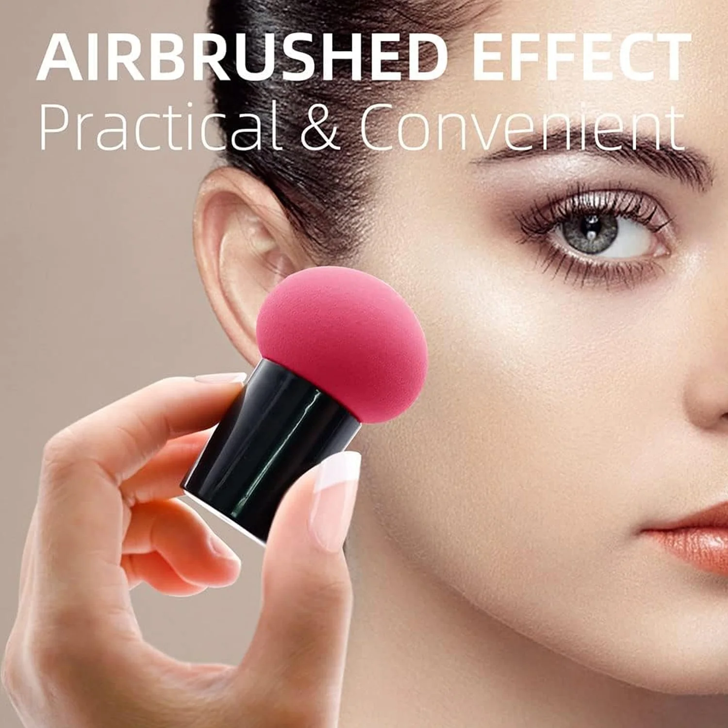 Professional Makeup Sponge Puff with Handle (1 Pc) - Image 10