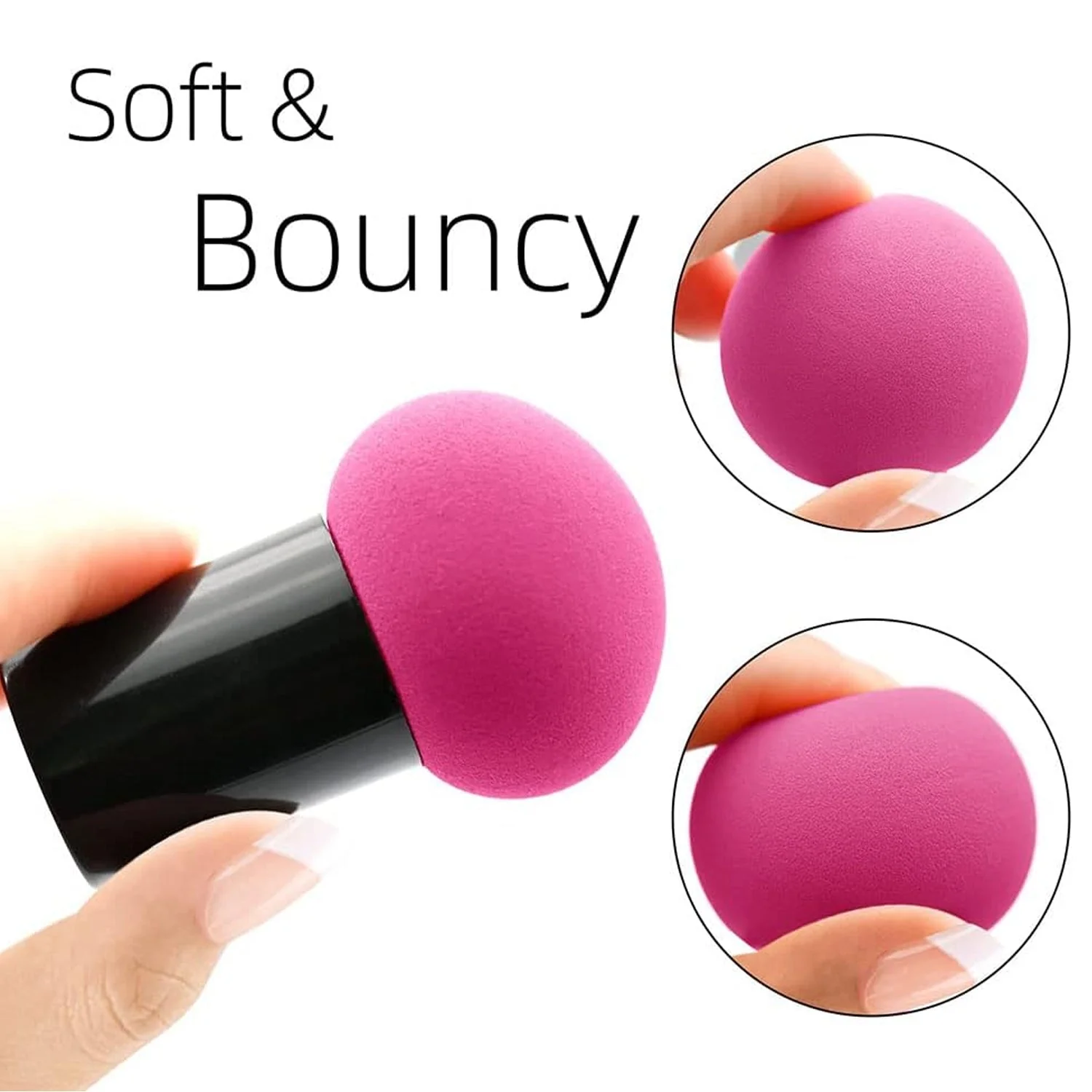Professional Makeup Sponge Puff with Handle (1 Pc) - Image 4