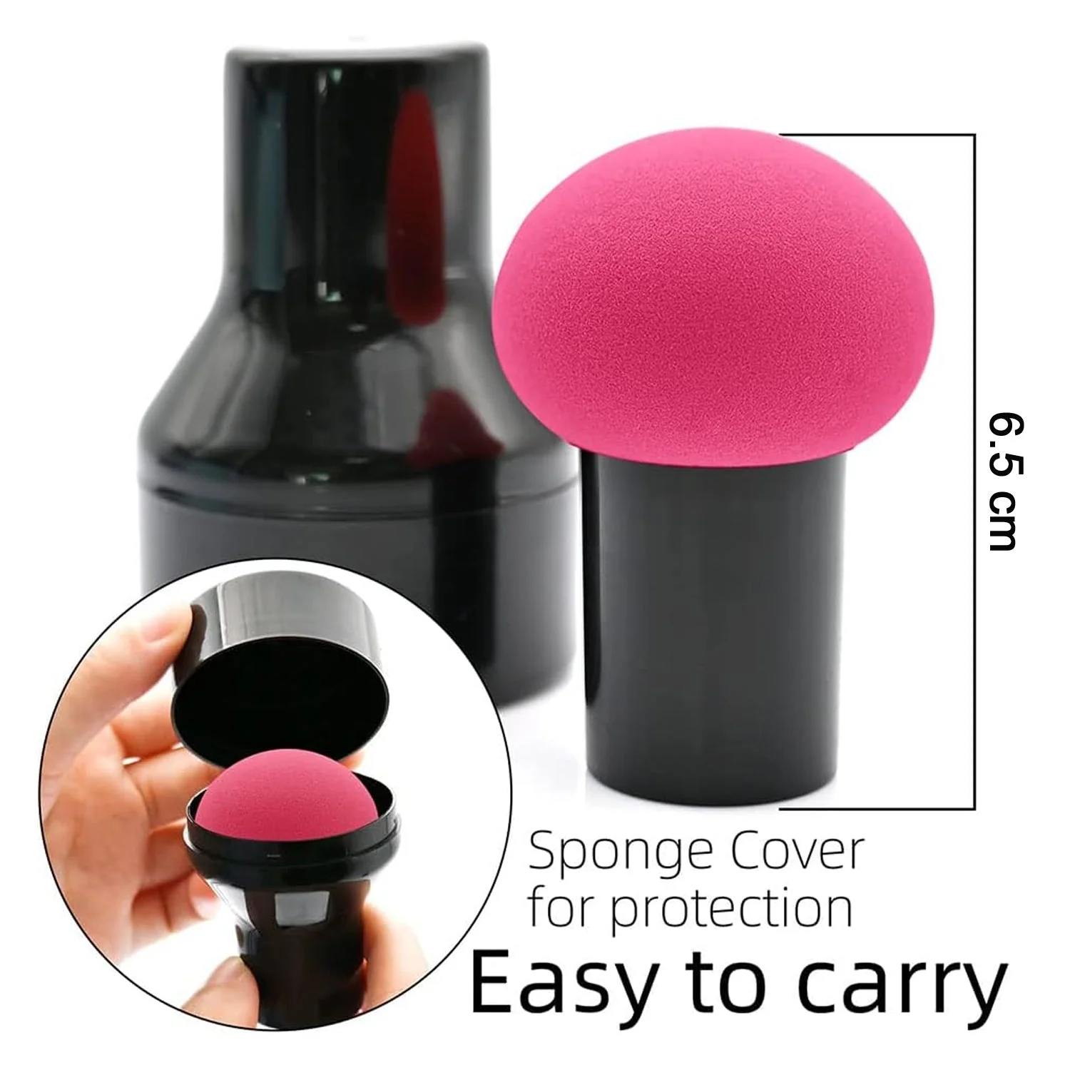 Professional Makeup Sponge Puff with Handle (1 Pc) - Image 7