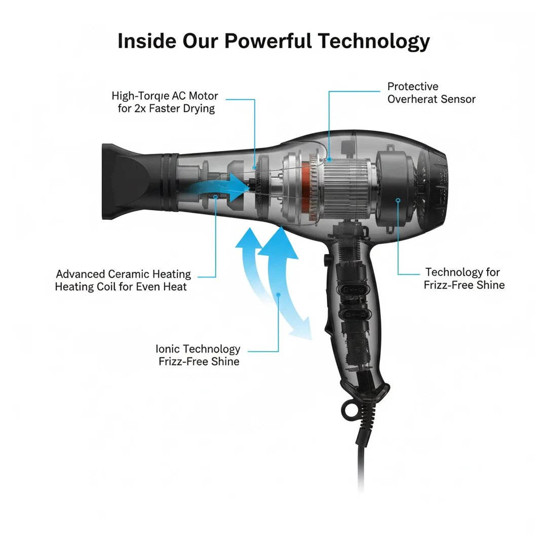 Professional Multi Purpose Hair Dryer Salon (1800 Watts) - Image 5