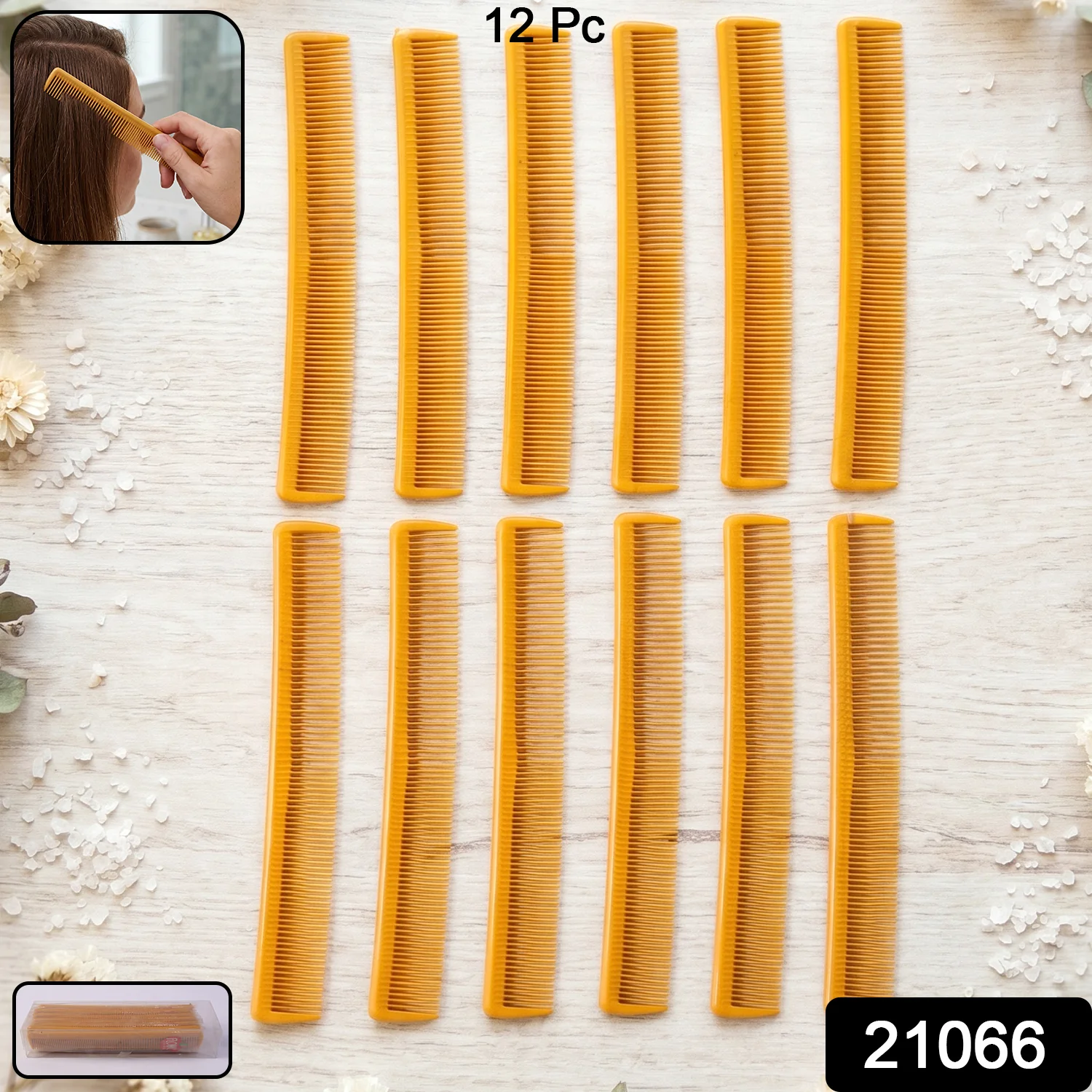 12 Pc Set, Premium Quality Plastic Hair Comb - Image 2