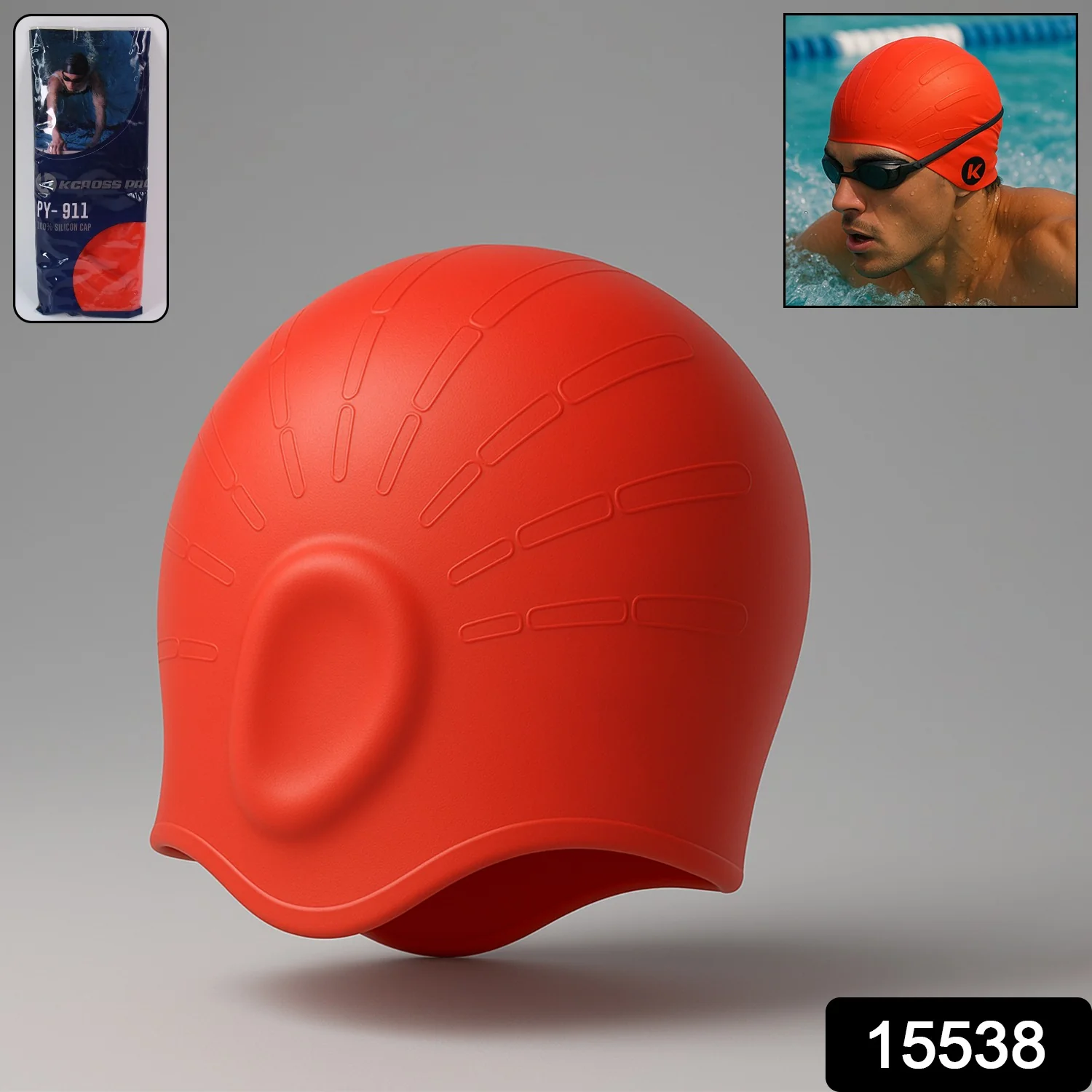 Konex Professional Silicone Swimming Cap (1 Pc) - Image 2