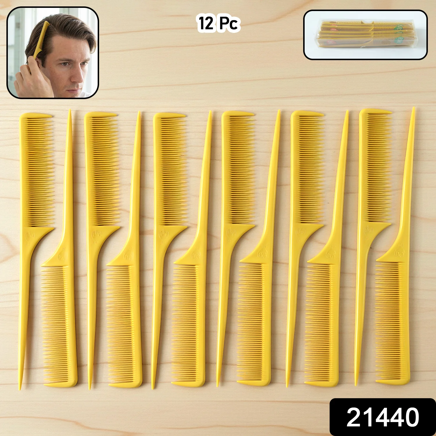 Professional Tail Comb Set for Hair Styling (12 Pc Set) - Image 2