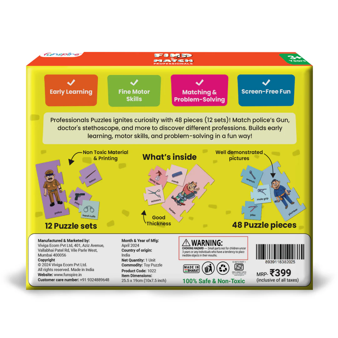 Professionals Puzzle - Ages 3+ (48 cardboard puzzle pieces) Find & Match series - Image 5
