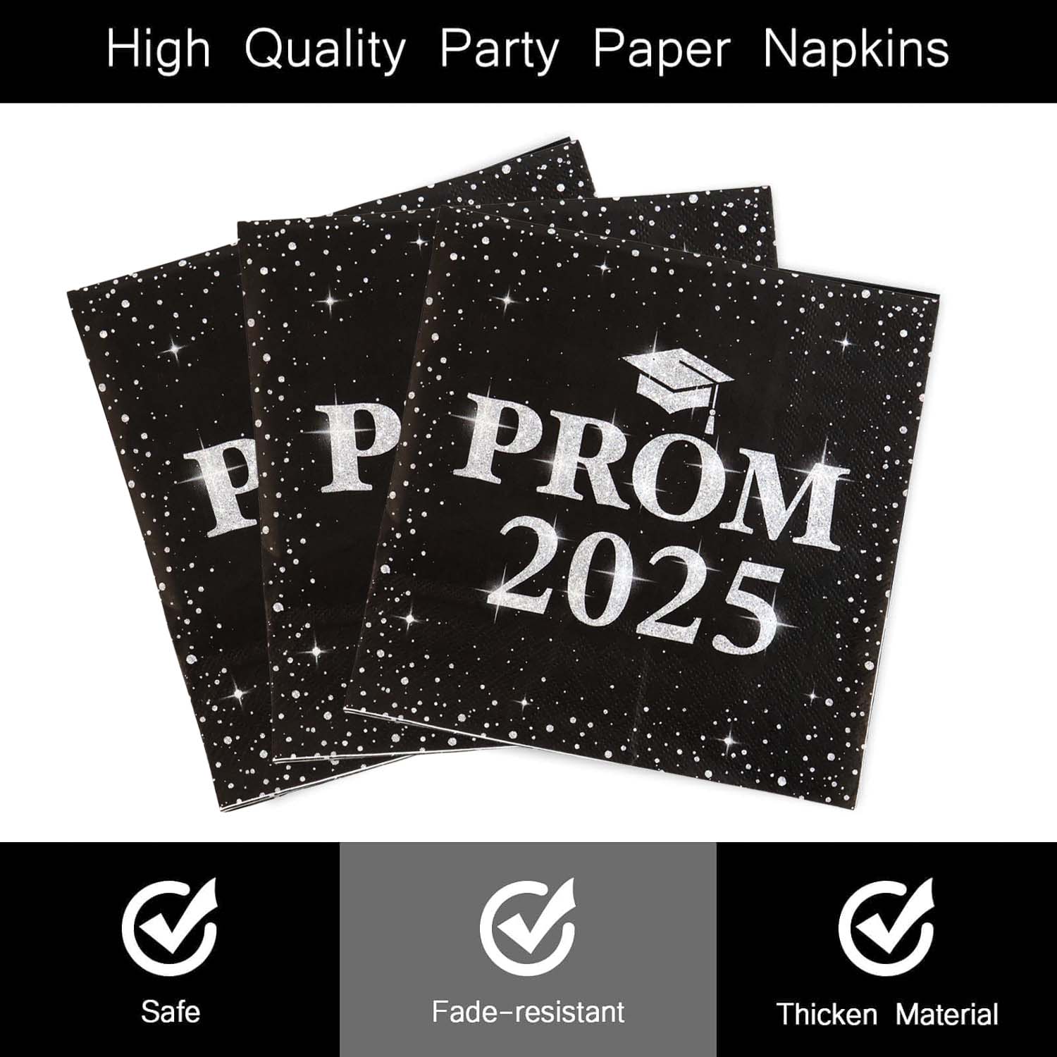 Prom 2025 Party Napkins (33 x 33 Cm / 100 Pc) - Image 3