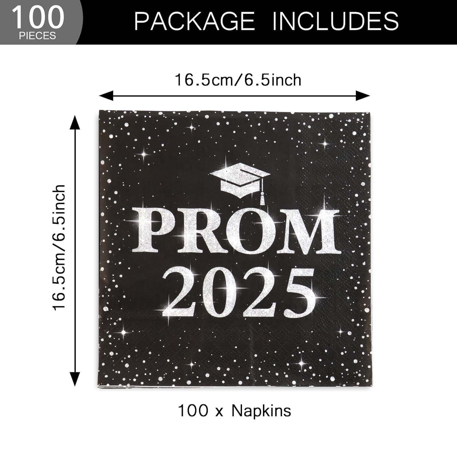 Prom 2025 Party Napkins (33 x 33 Cm / 100 Pc) - Image 4