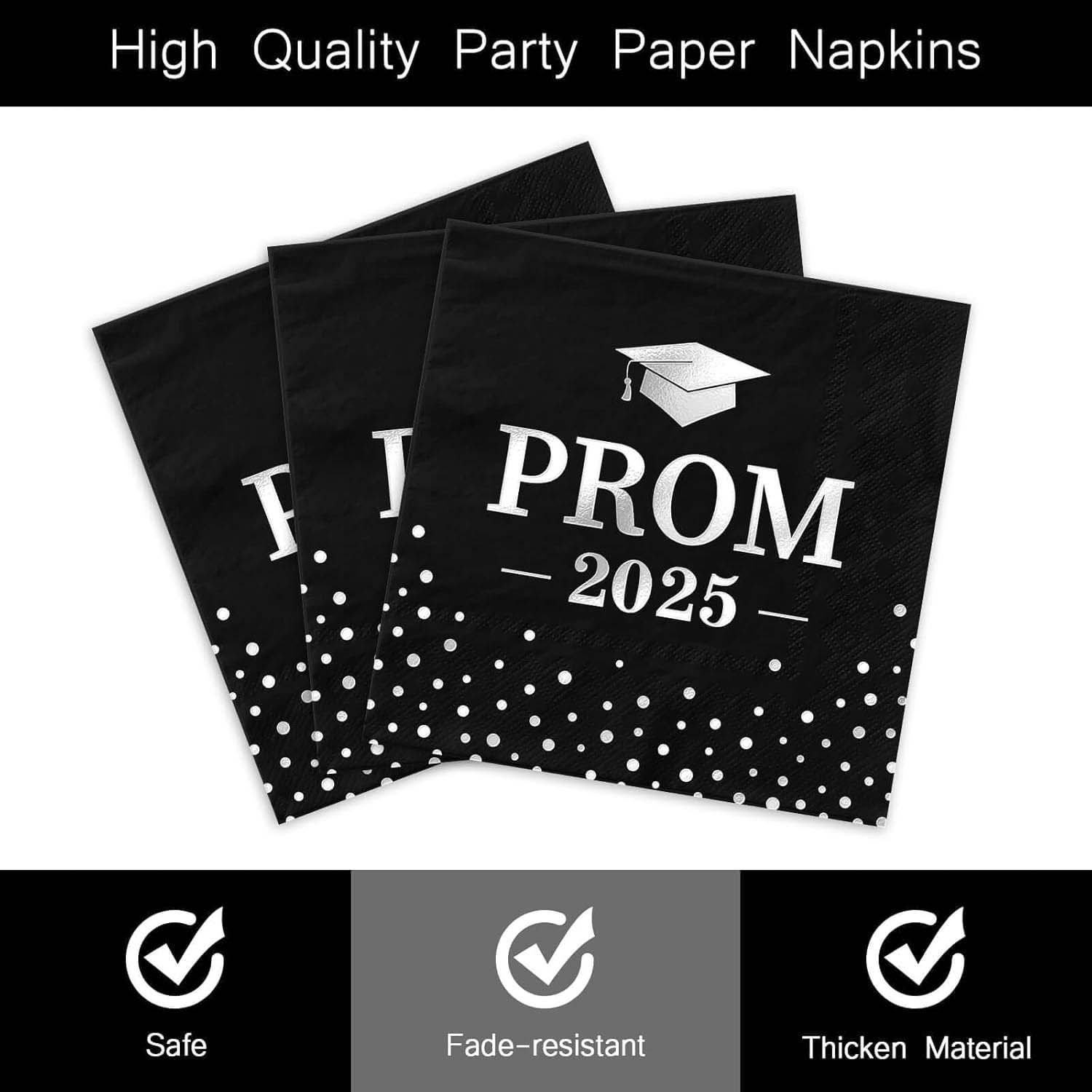 Prom 2025 Party Napkins (33 x 33 Cm / 100 Pc) - Image 9