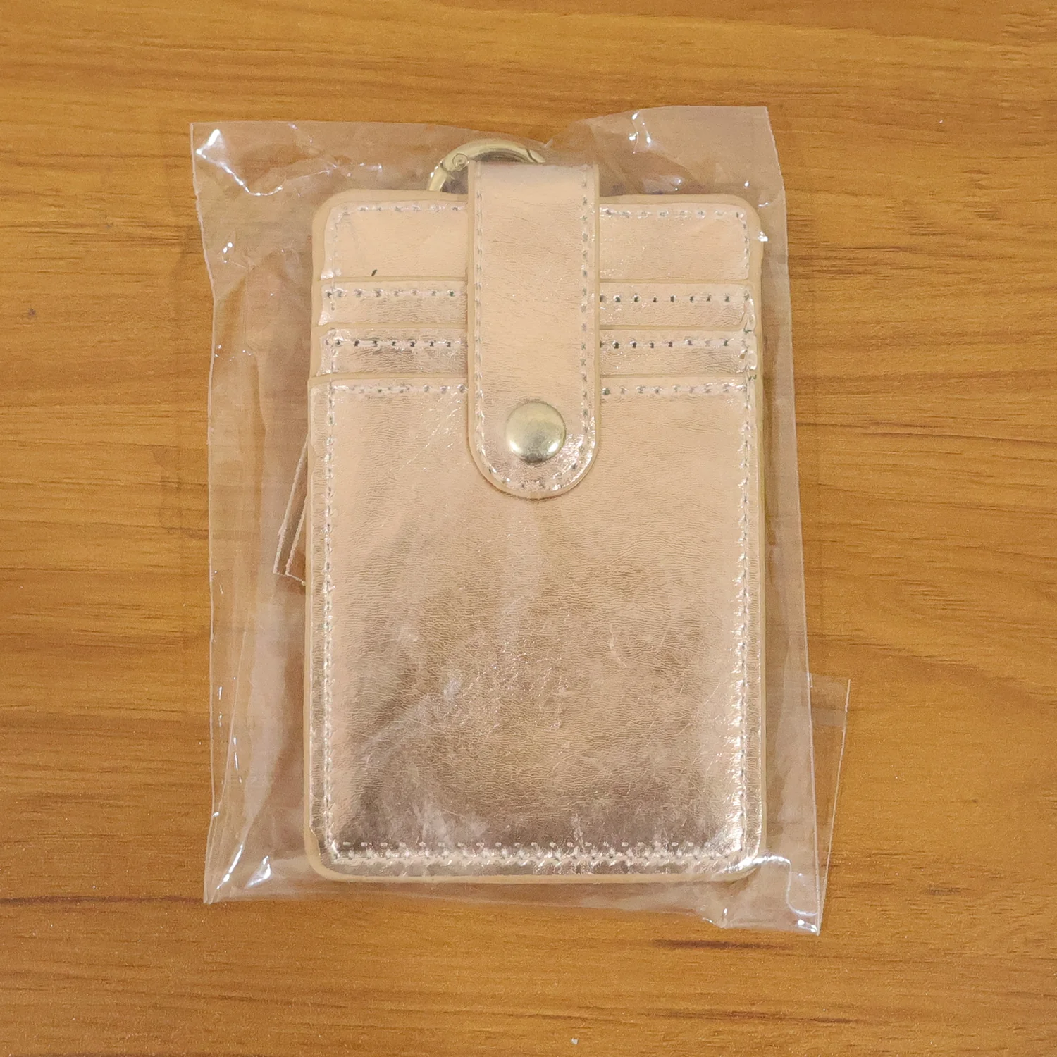 PU Leather Card Holder Wallet with Button Strap (1 Pc) - Image 8