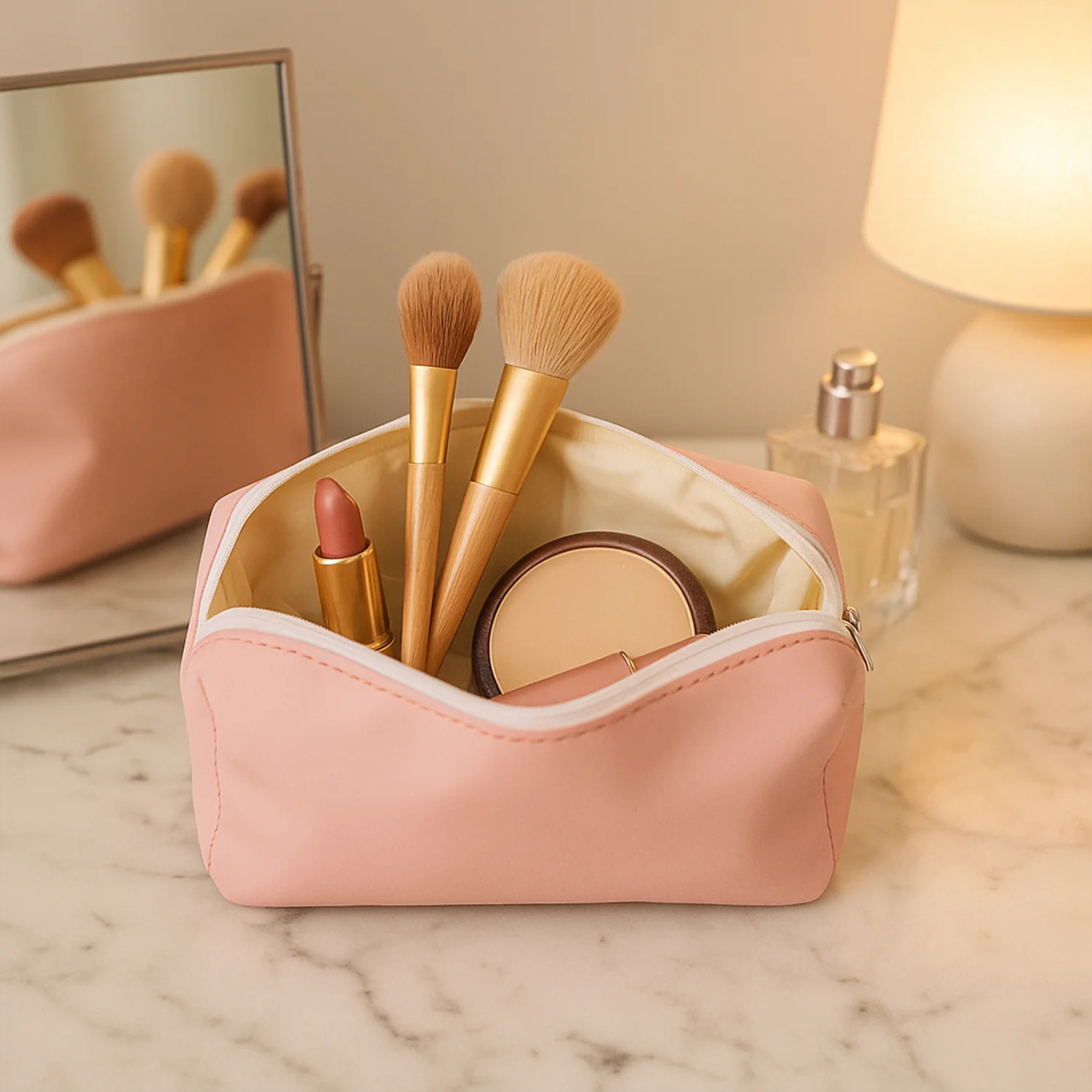 PU Leather Cosmetic & Pencil Pouch - (1 Pc) - Image 4