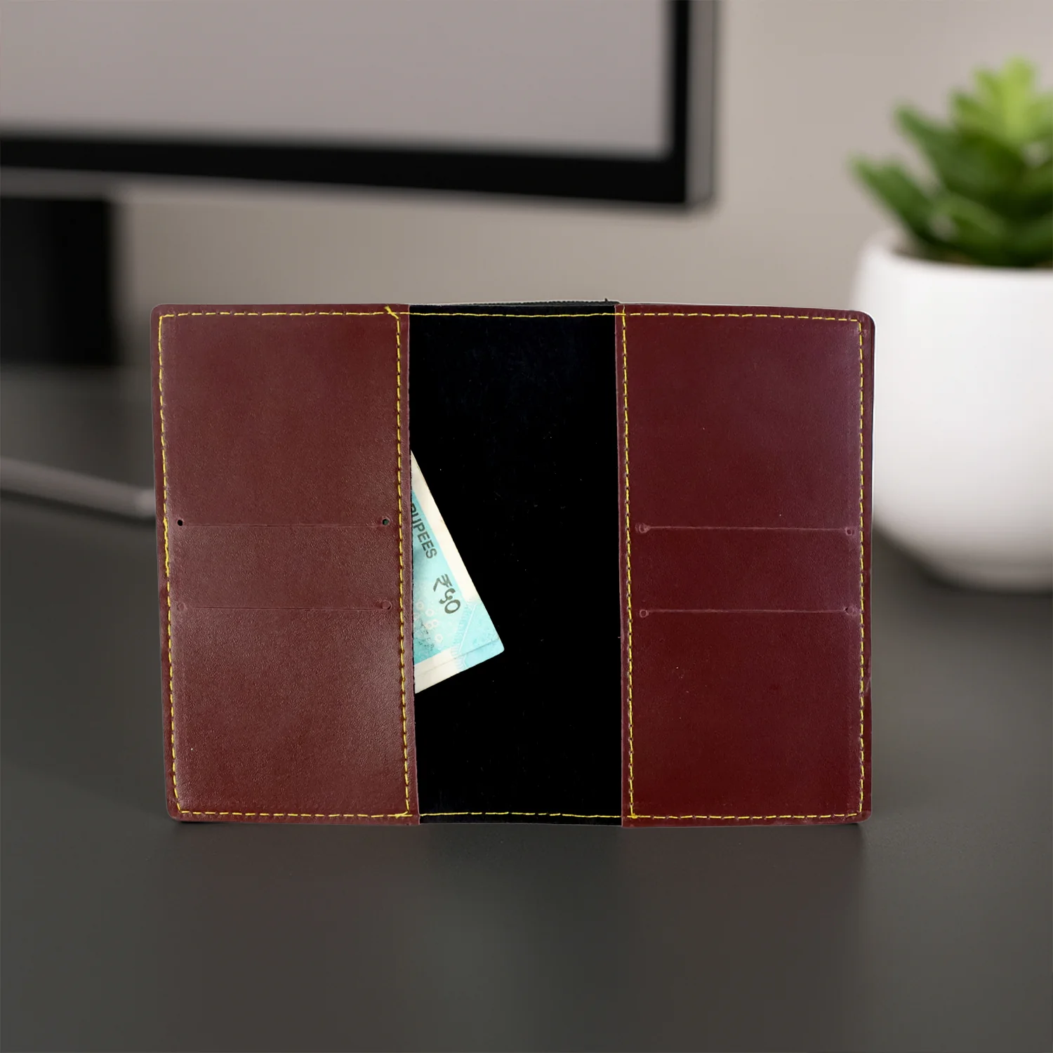 PU Leather Multipurpose Card Holder & Slim Travel Wallet (1 Pc) - Image 7