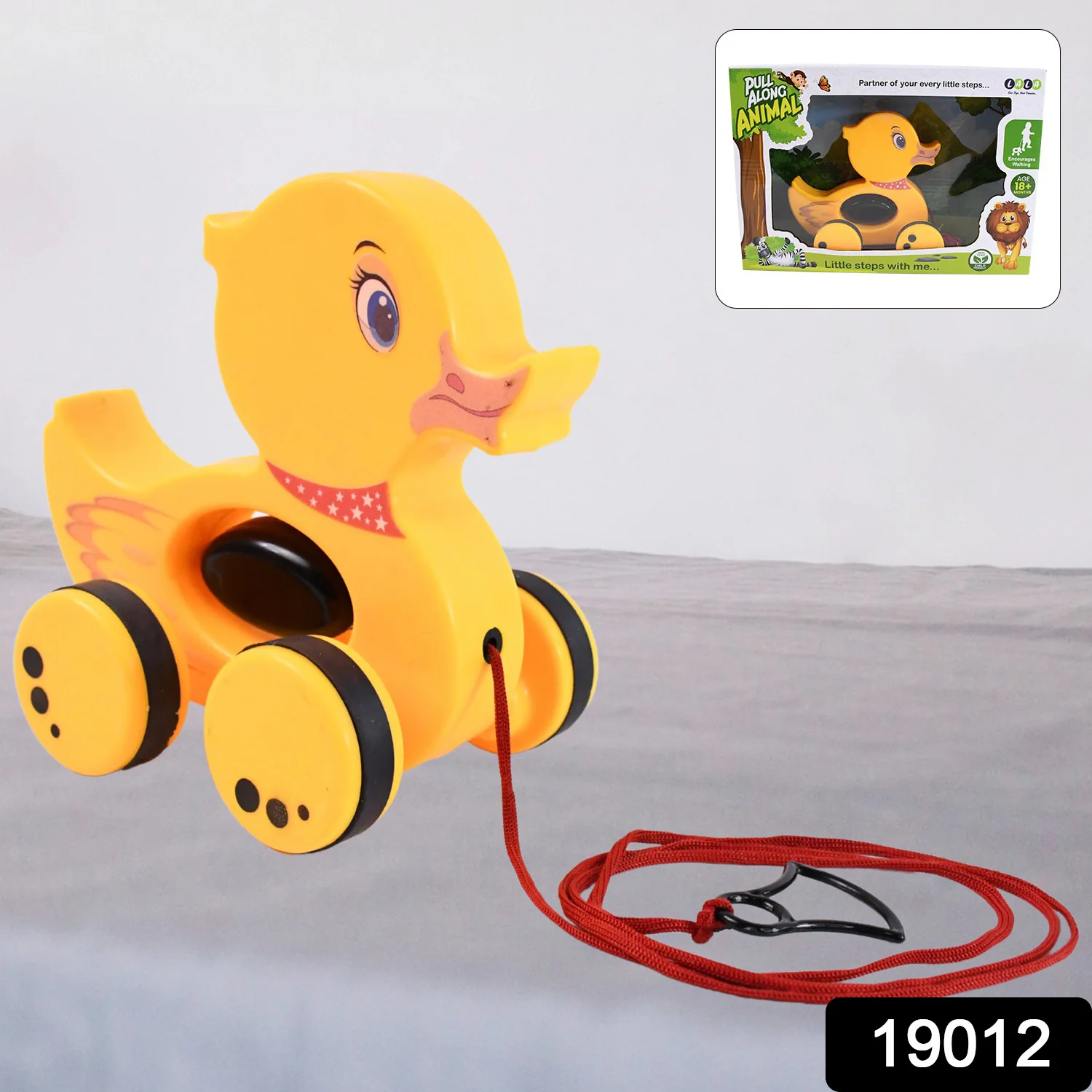 Pull Along Toy with Attractive Design, Developmental Toy for Girl Boy (Duck) - Image 2