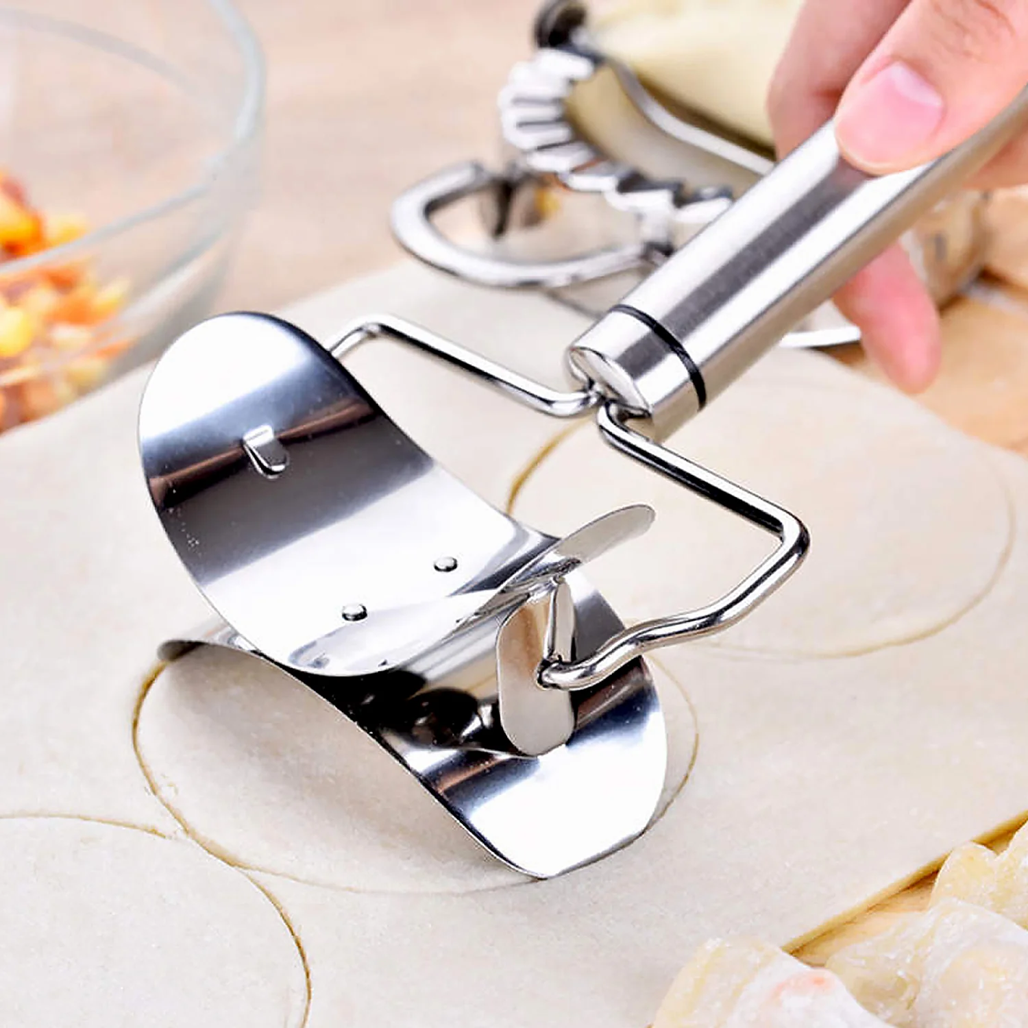 Multifunctional Easy and Fast Stainless Steel Puri cutter roller Machine (1 pc) - Image 7