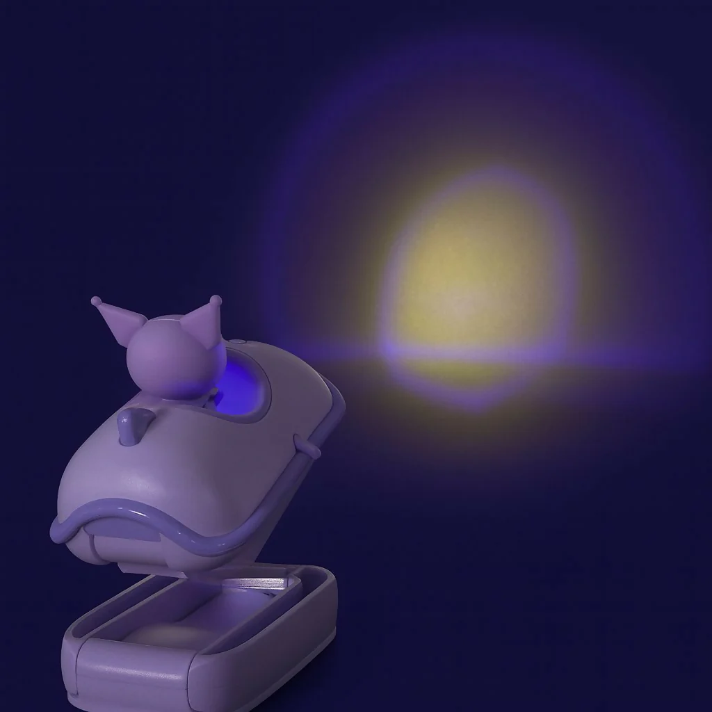 Purple Mini Folding LED Car Night Light with Clamp Base for Kids - Image 5