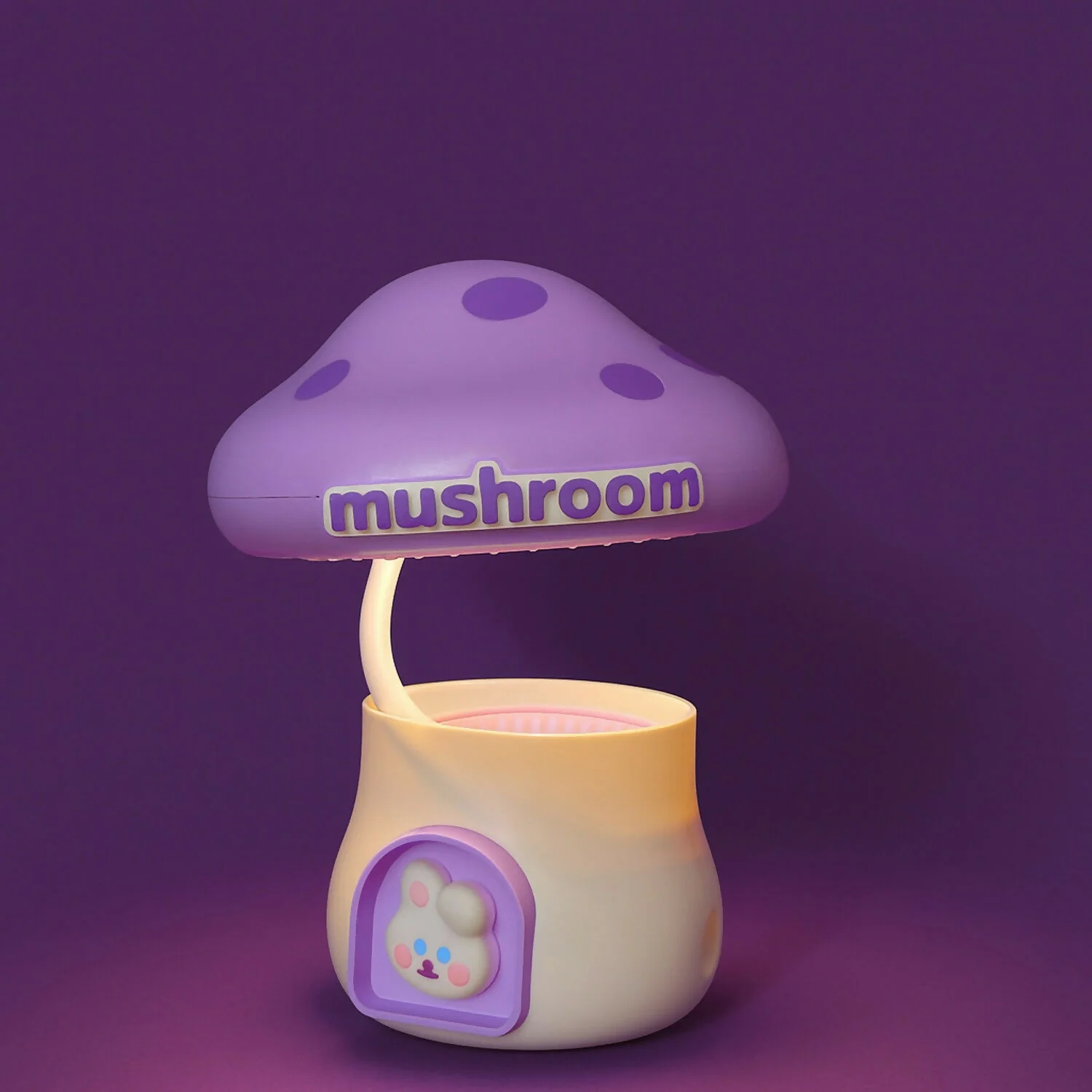 Purple Mushroom LED Study Lamp with Pencil Sharpener & USB Charging - Image 2