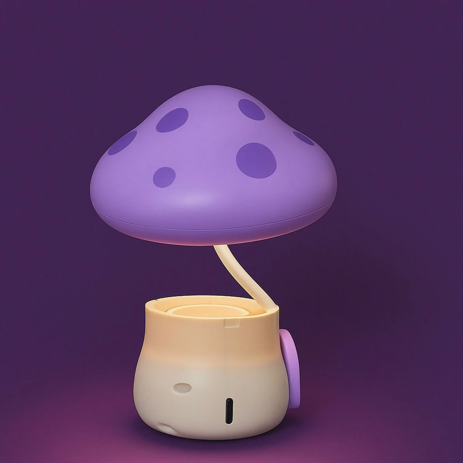 Purple Mushroom LED Study Lamp with Pencil Sharpener & USB Charging - Image 4