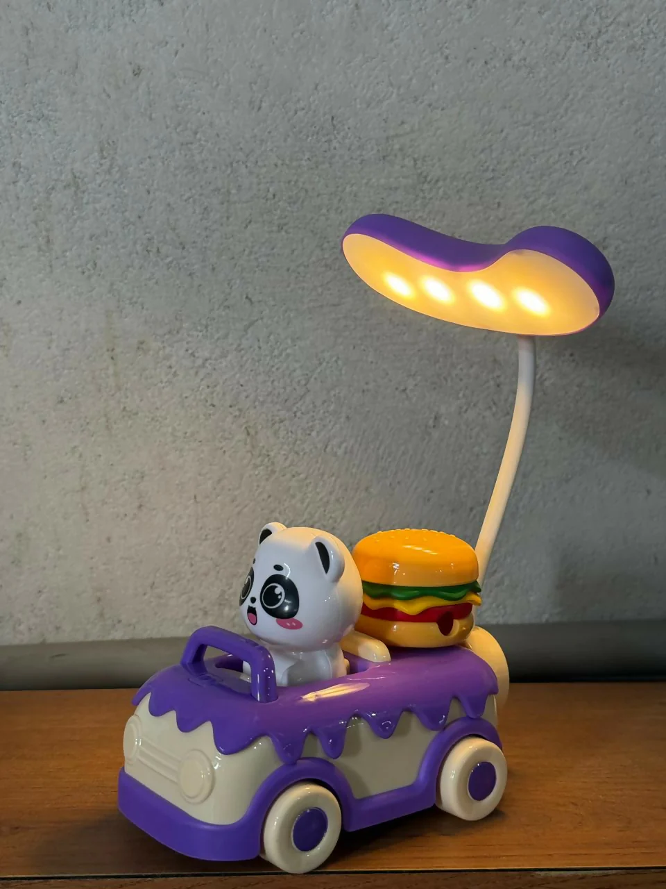 Purple Panda Car LED Desk Lamp with Pen Holder Kids Study Table Lamp - Image 6