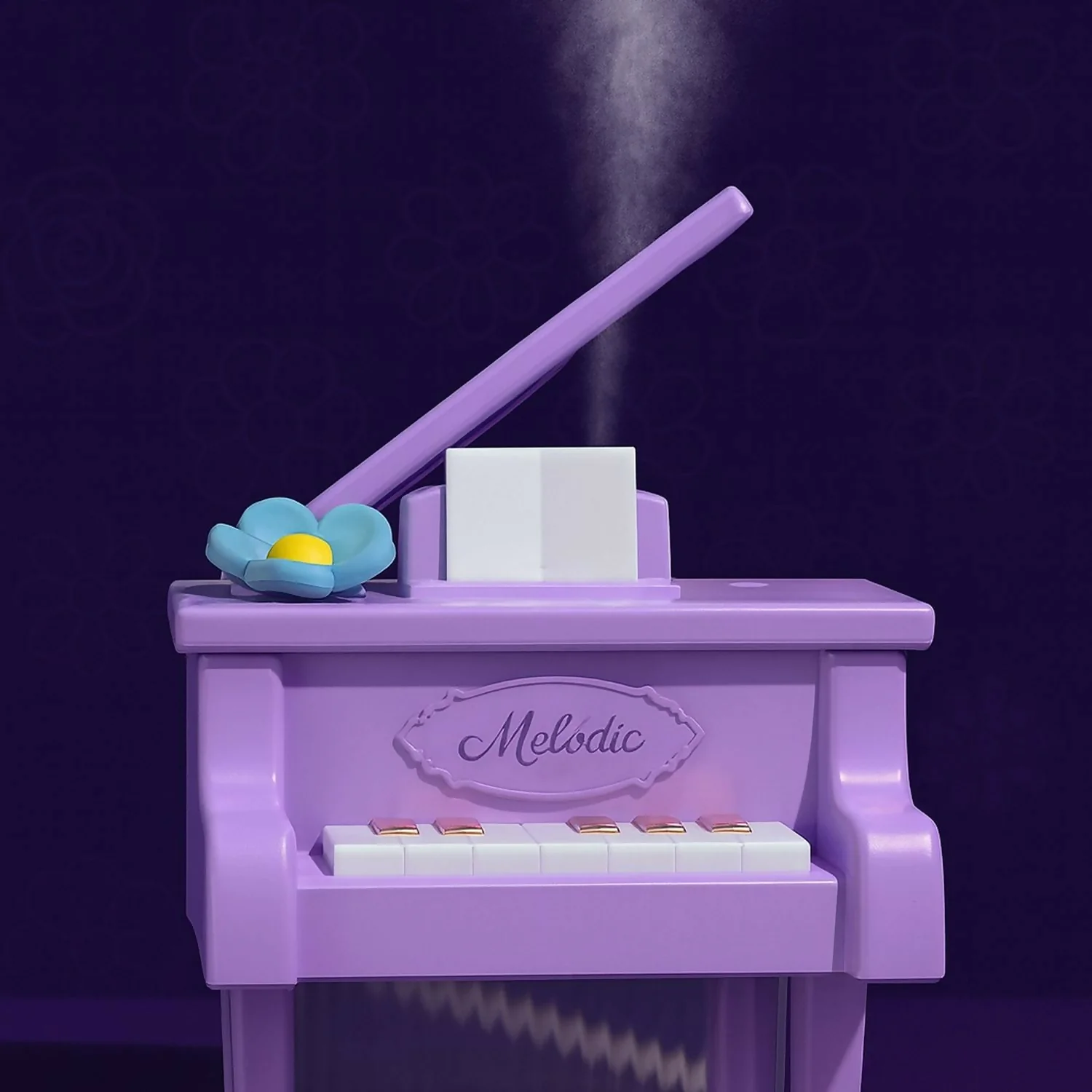 Purple Piano USB Mini Humidifier with Night Light for Bedroom & Kids Room - Image 2