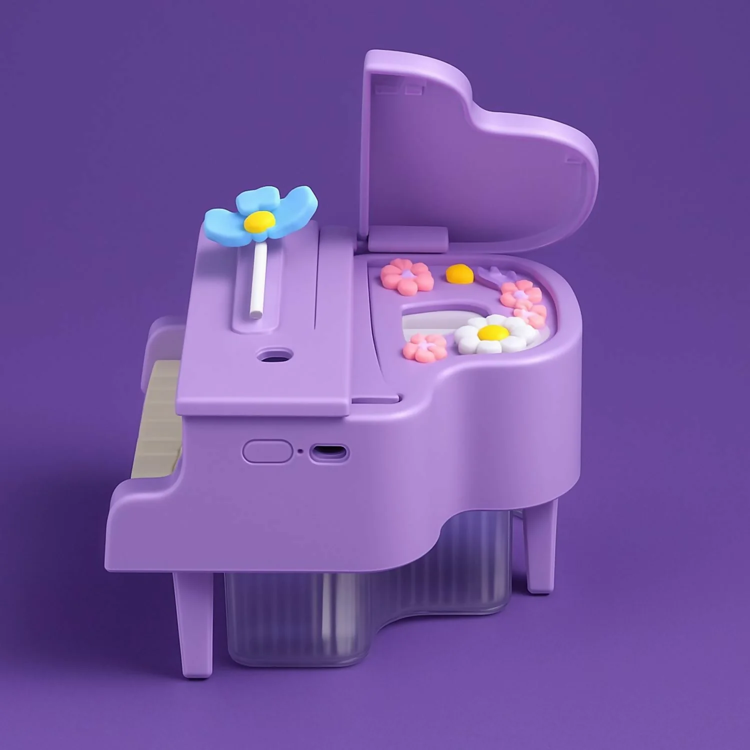 Purple Piano USB Mini Humidifier with Night Light for Bedroom & Kids Room - Image 3