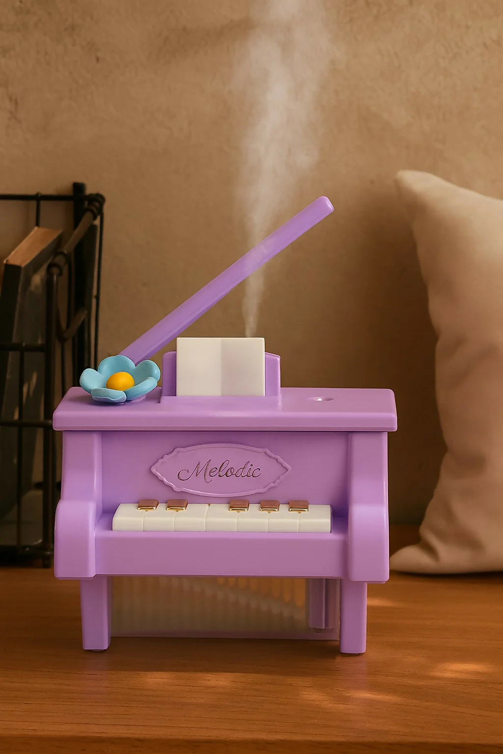 Purple Piano USB Mini Humidifier with Night Light for Bedroom & Kids Room - Image 4