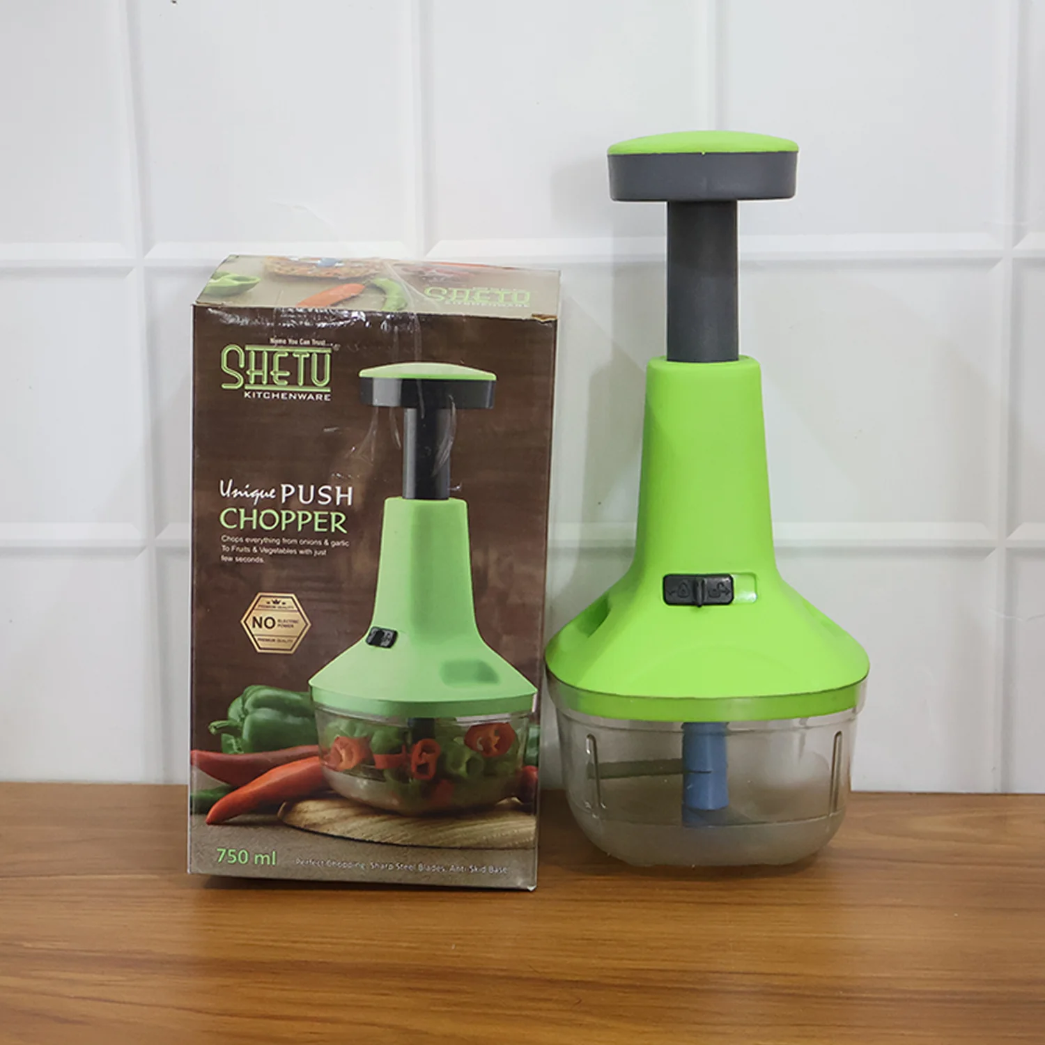 Push-Down Vegetable & Fruit Chopper (B-Grade / 750 ML) - Image 8