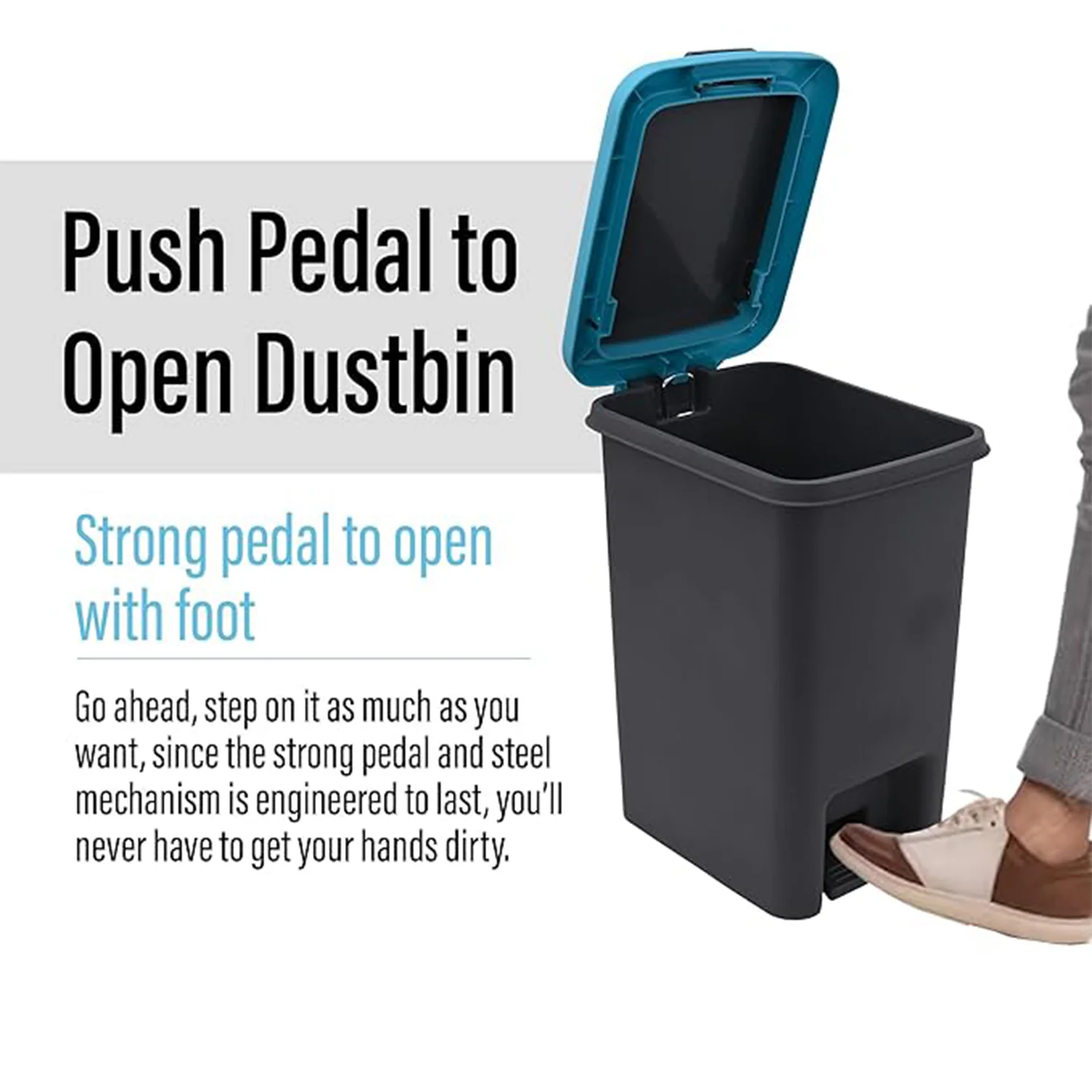 Apex Plastic Push N Pedal Dust Bin 6.5 Liters (1 Pc / Mix Color) - Image 4