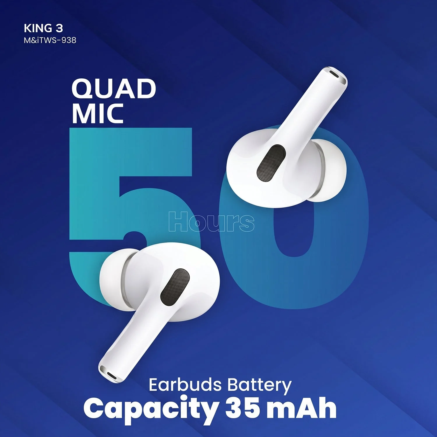Quad Mic Wireless Bluetooth Earbuds (1 Pc) - Image 7
