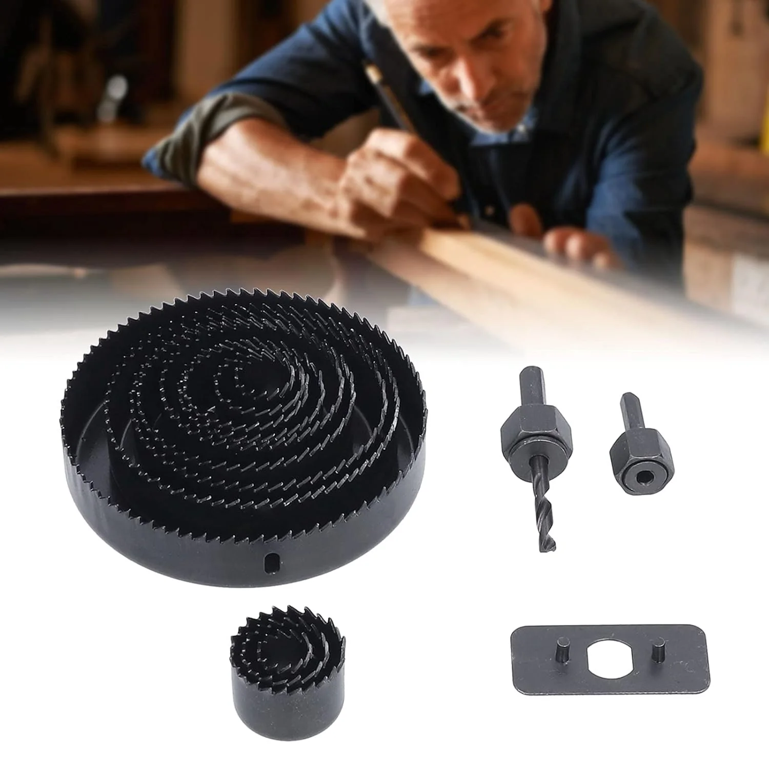 Drill Hole Cutter, Carbon Steel High Accuracy Incisive Hole Saw for Cutting PCV  (18 Pcs Set) - Image 3