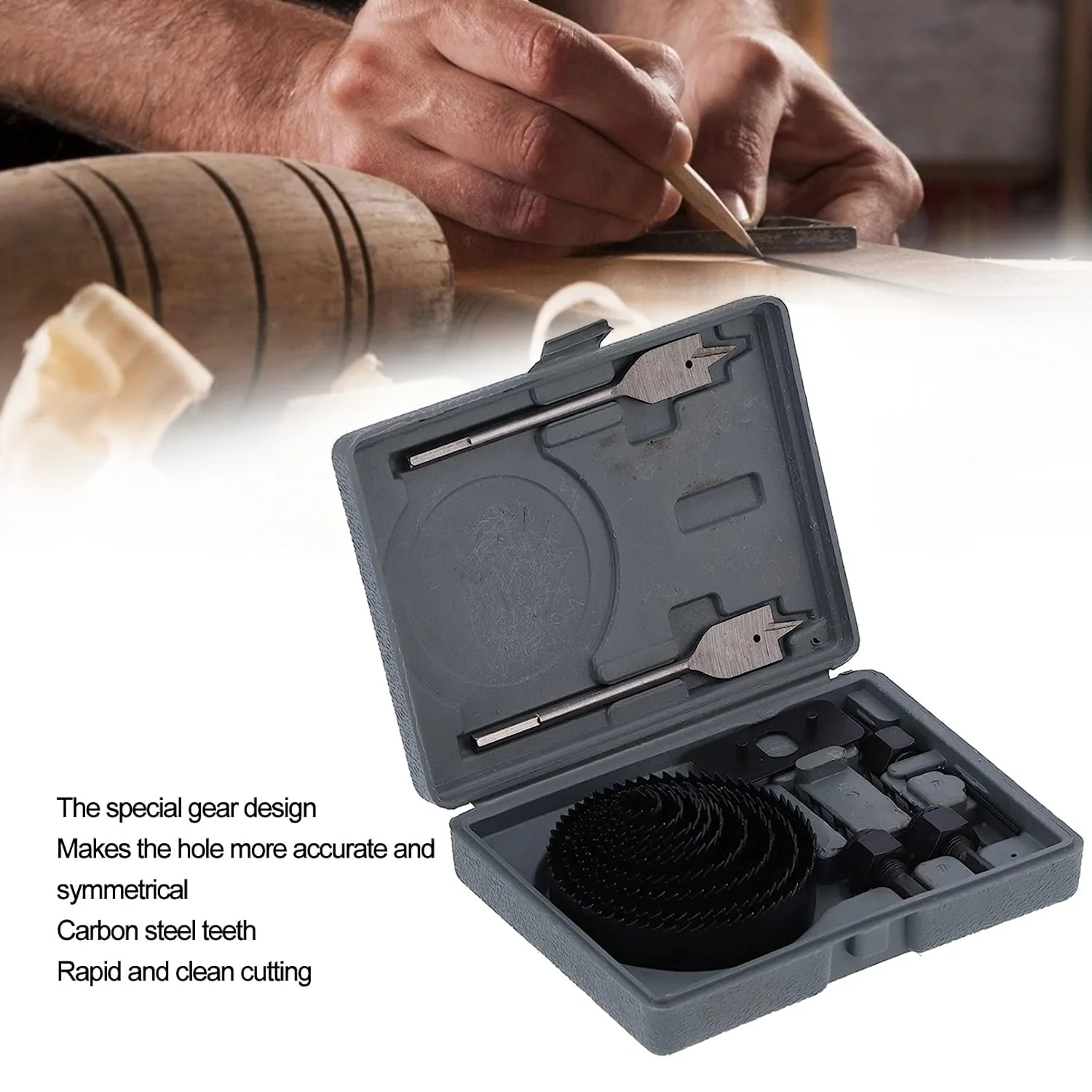 Drill Hole Cutter, Carbon Steel High Accuracy Incisive Hole Saw for Cutting PCV  (18 Pcs Set) - Image 5