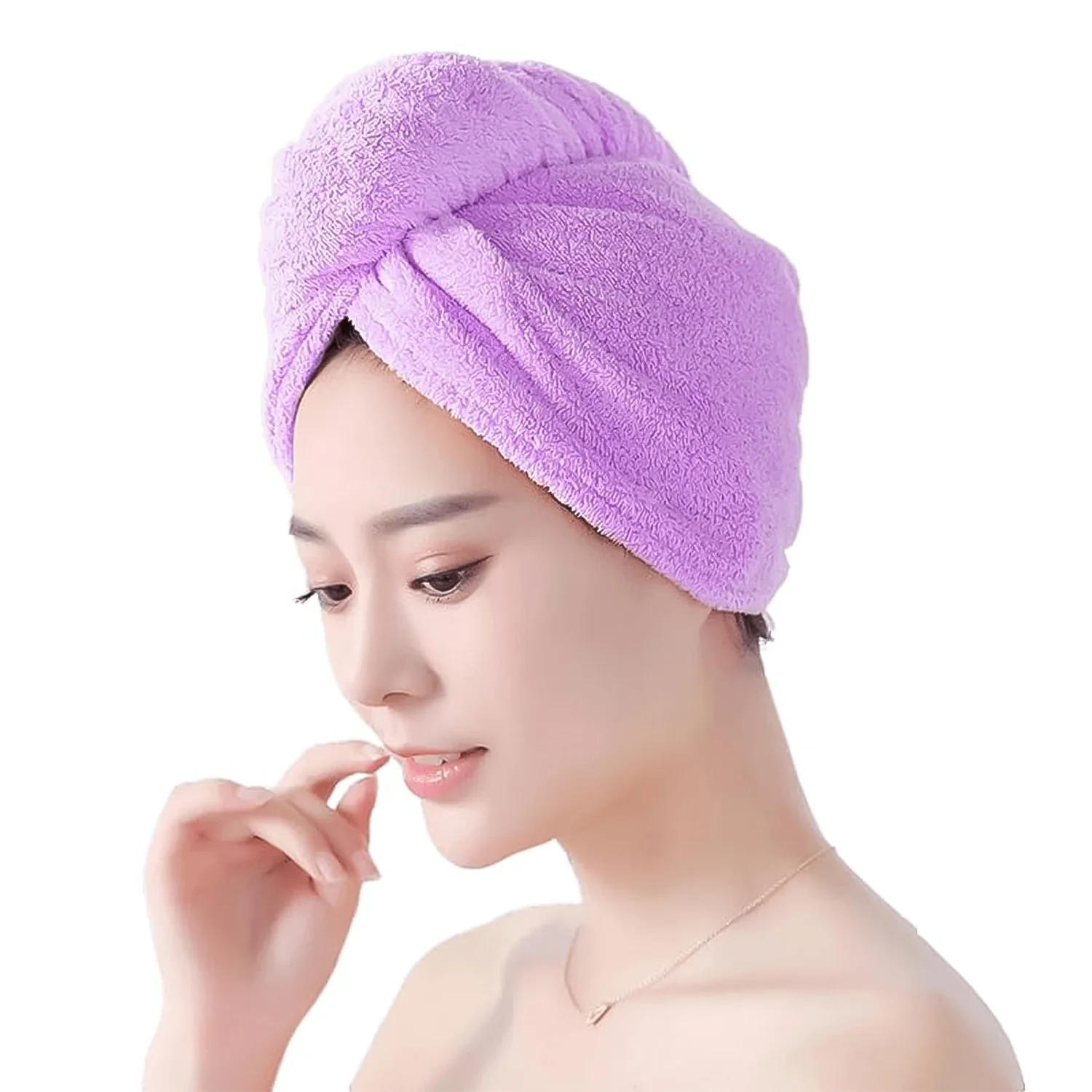 Quick Turban Hair-Drying Absorbent Microfiber Towel (1 Pc / Mix Design) - Image 10