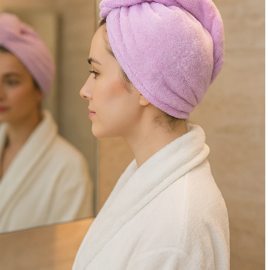 Quick Turban Hair-Drying Absorbent Microfiber Towel (1 Pc / Mix Design) - Image 5