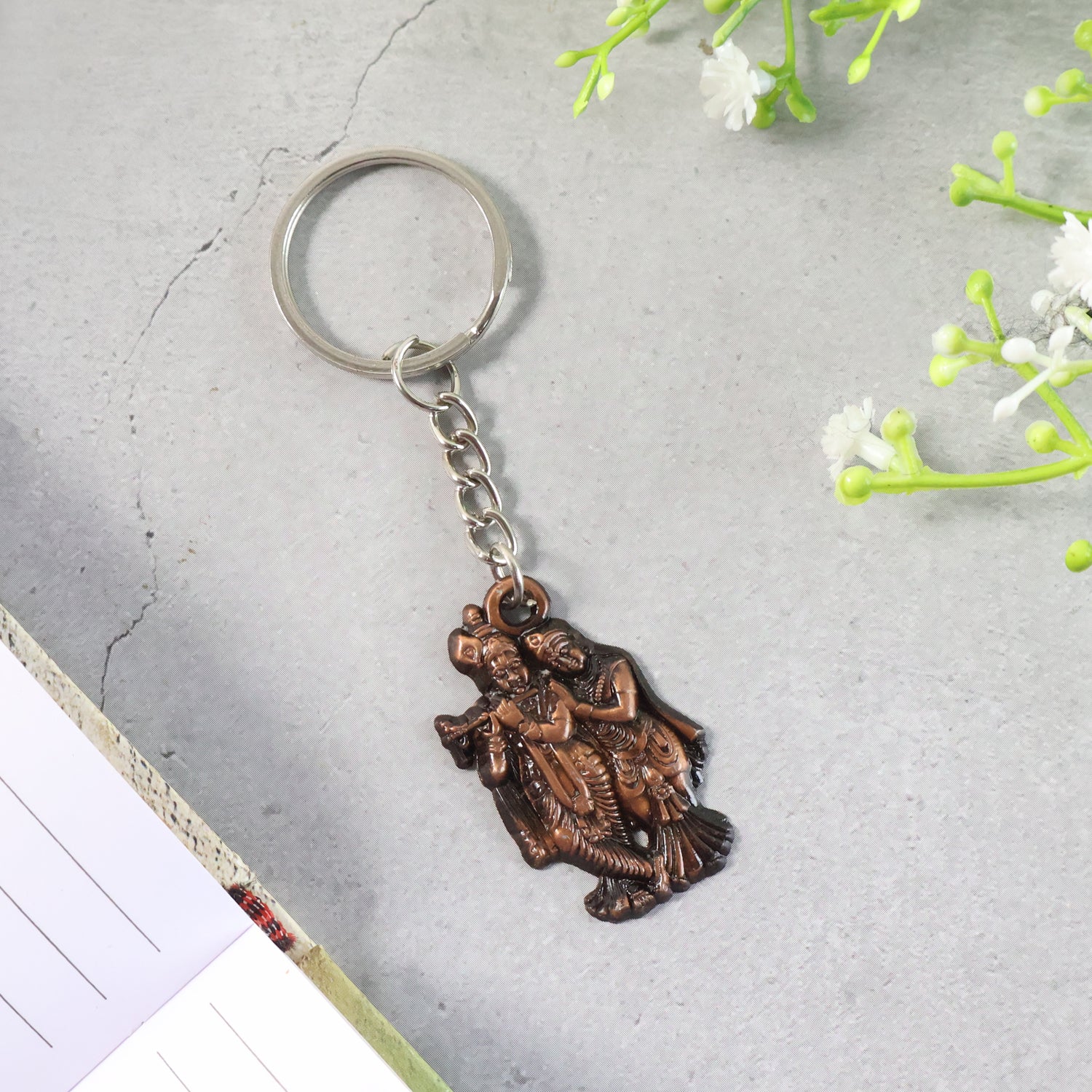 Radha Krishna Metal Keychain (1 Pc) - Image 3