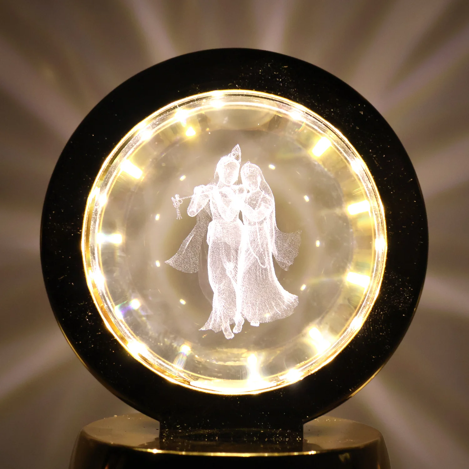 Radhe Krishna Crystal Ball Night Light – 1 Pc - Image 3