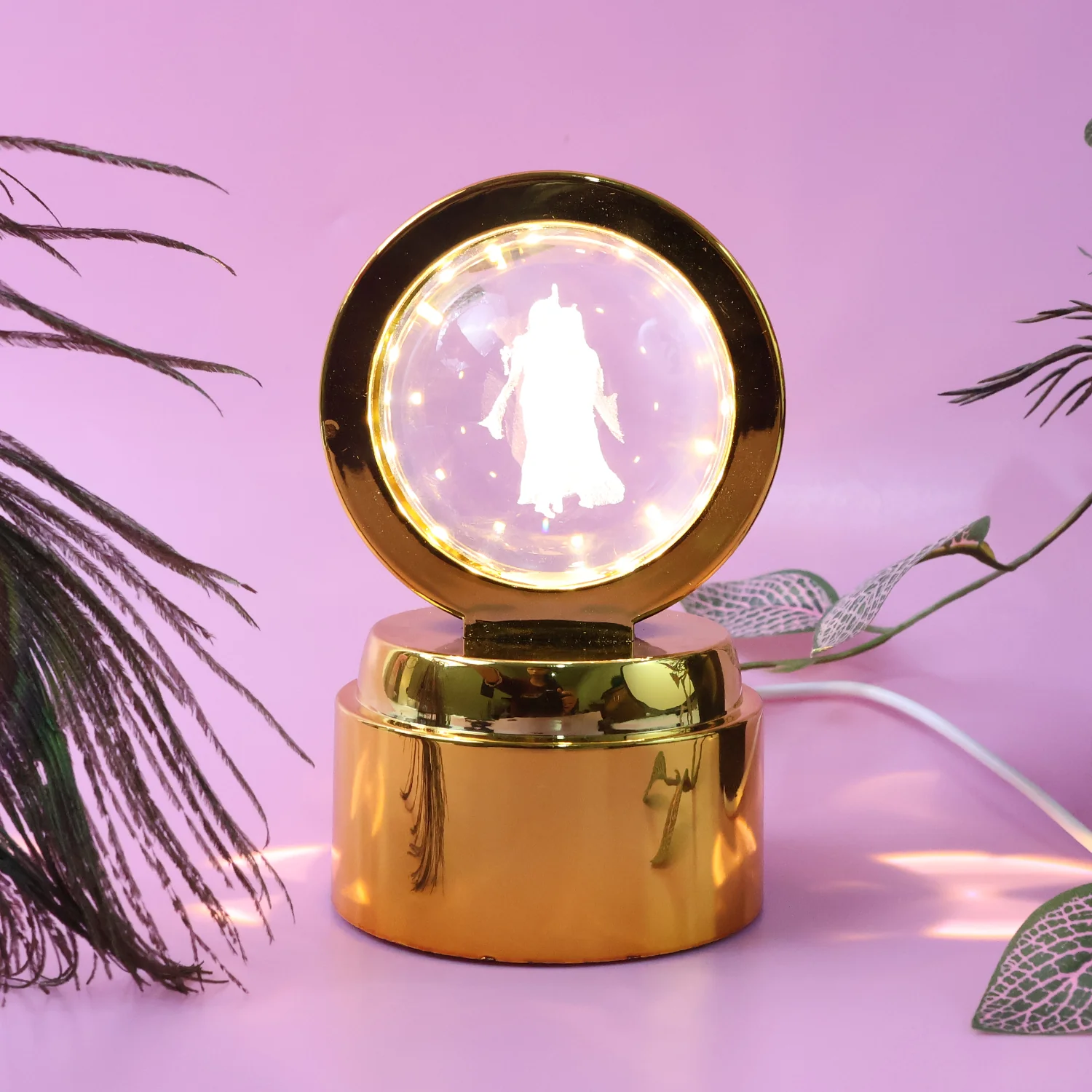 Radhe Krishna Crystal Ball Night Light – 1 Pc - Image 8