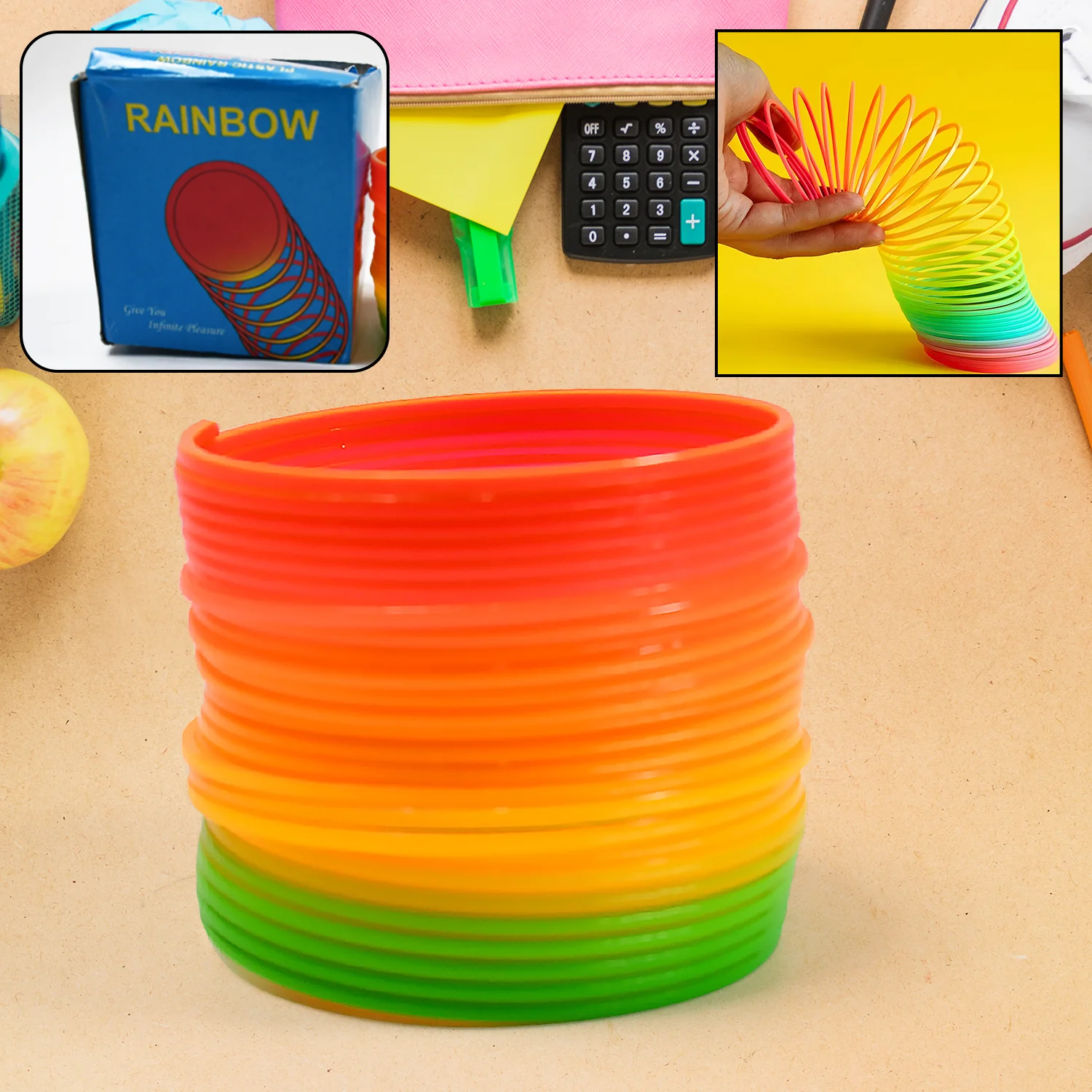 Rainbow Slinky Spring Toy – Compact Fun Toy for Kids & Adults, Gift-Friendly - Image 3