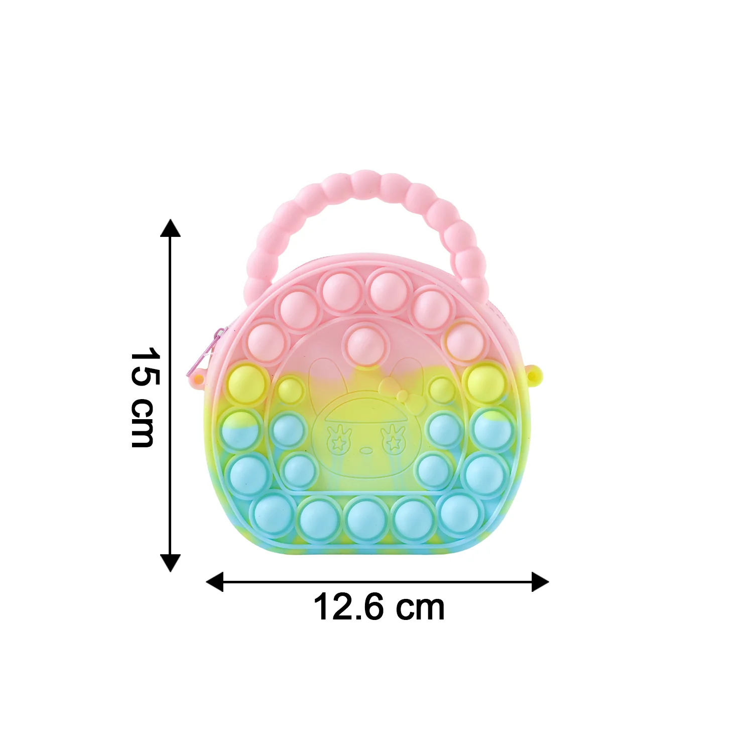 Rainbow Round Silicone Pop It Coin Purse (1 Pc) - Image 6