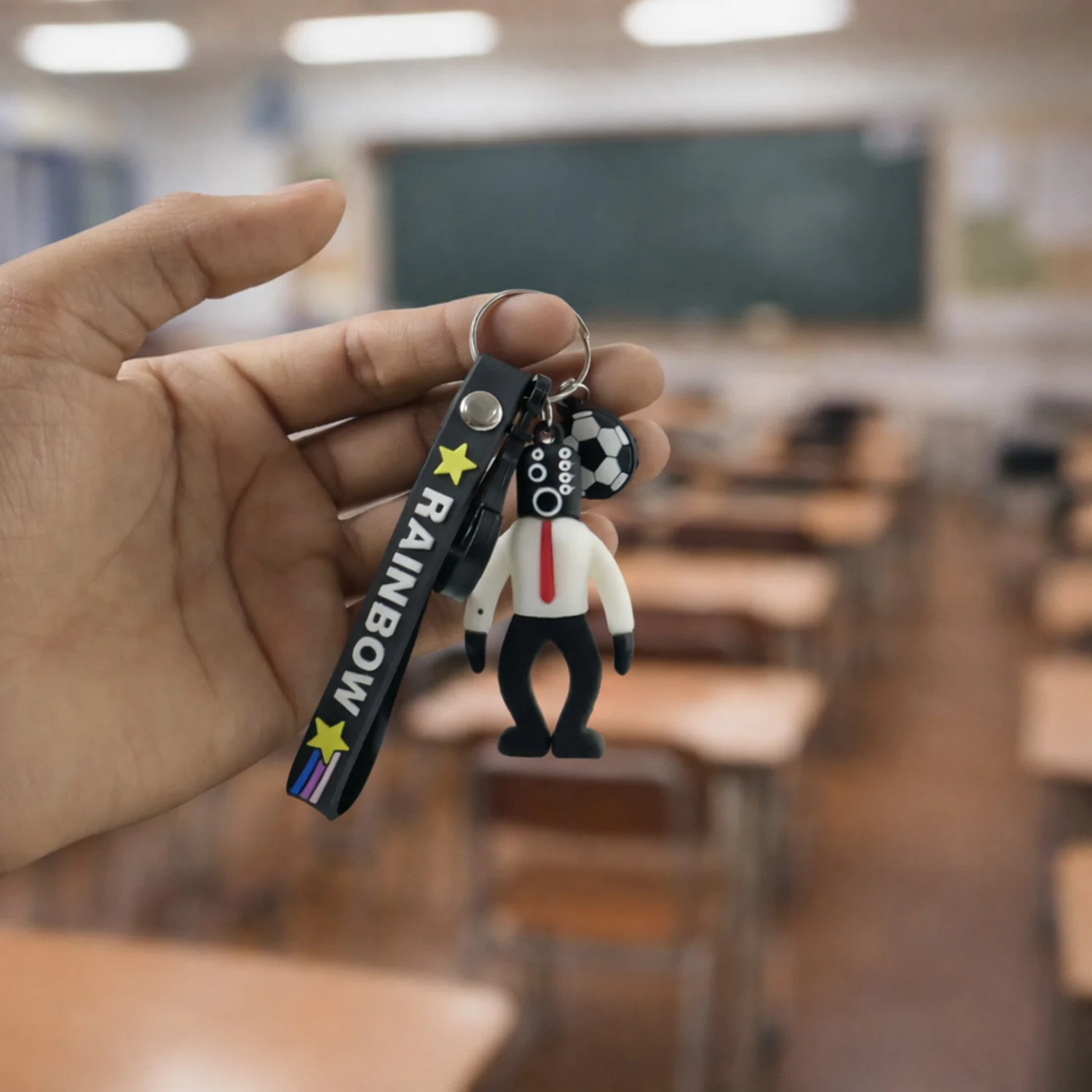 Rainbow Strap Cartoon Football Boy Keychain (1 Pc) - Image 5