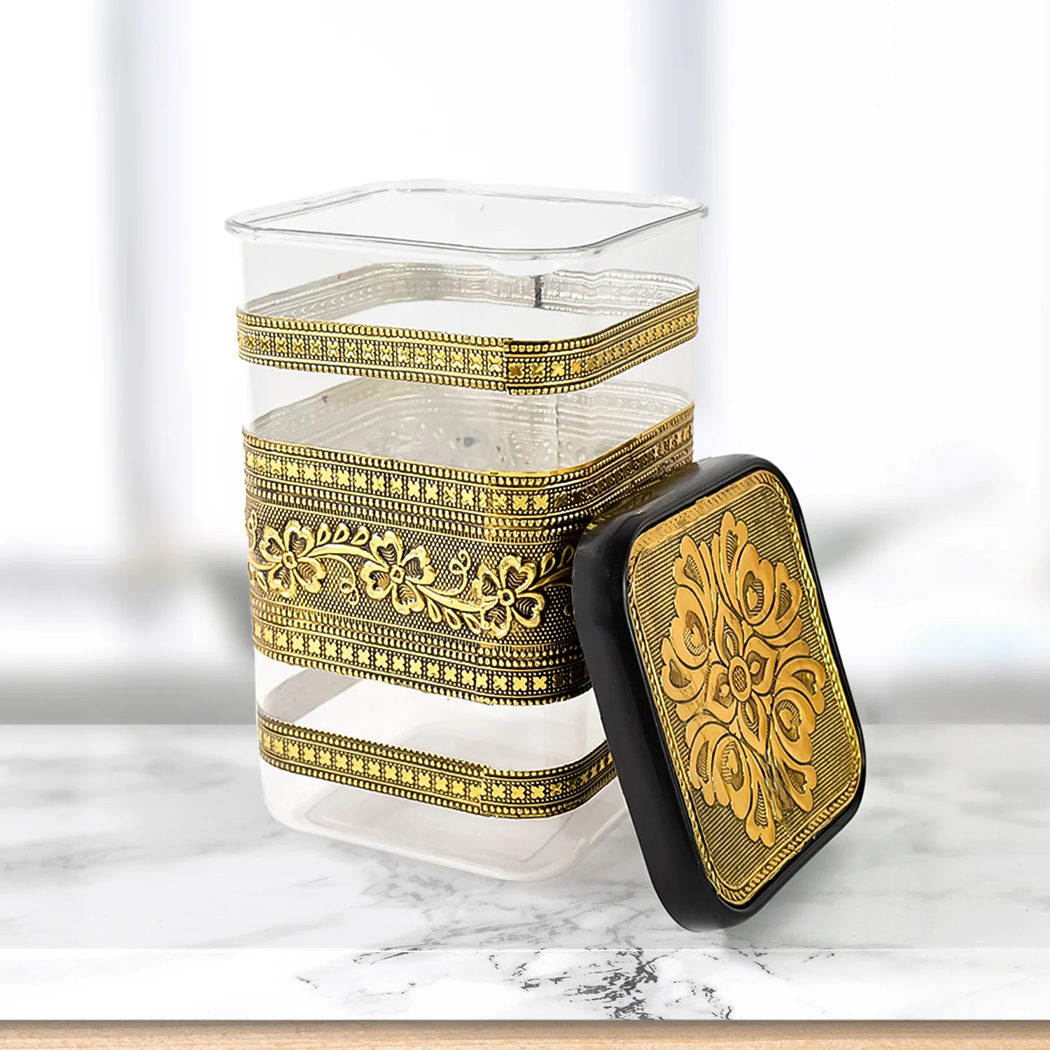 Plastic Rajwadi Container 2pcs set 1100ml - Image 6