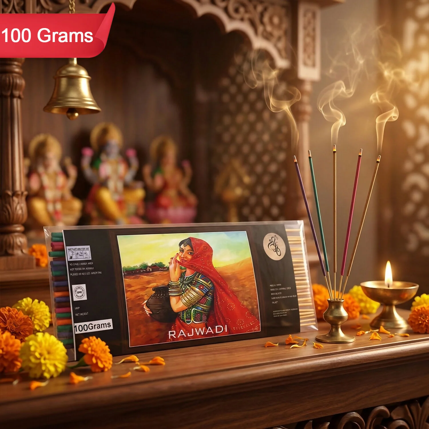Rajwadi Incense Sticks Charcoal-Free Fragrance Agarbatti for Home Temple Pooja Meditation Prayer Aromatic Dhoop Sticks Pack - Image 3