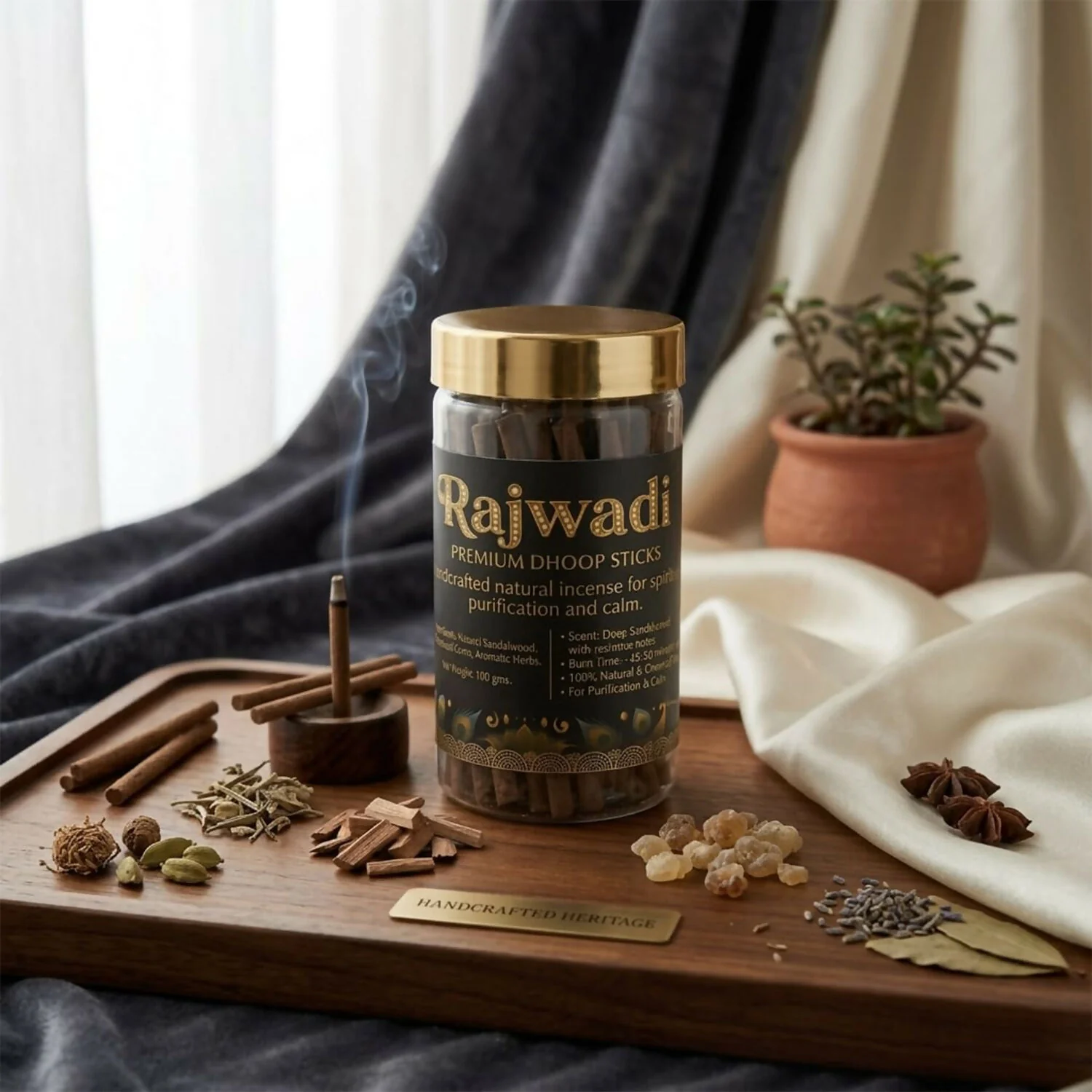Rajwadi Premium Dhoop Sticks for Pooja & Meditation – Natural Fragrance Incense for Calm & Positive Energy (100 Gm) - Image 5