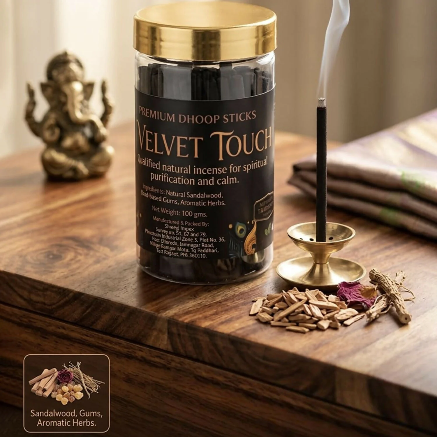 Velvet Touch Dhoop Sticks for Pooja with Long Lasting Aroma (100gm) - Image 5