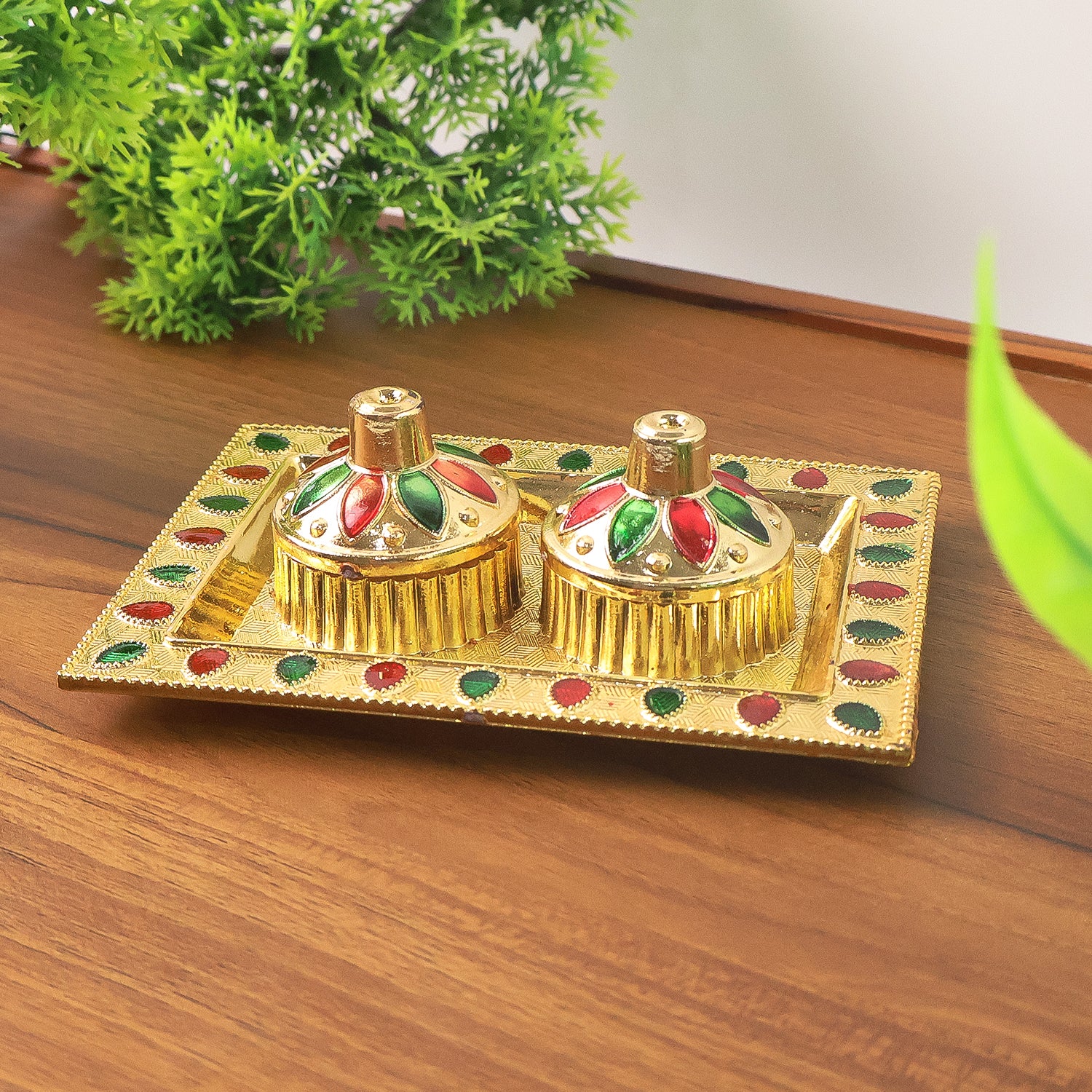 Rakasha Bandhan Special Puja Thali, Kumkum Thali Holder, Pooja Return Gift, Indian Housewarming Gifts, Brother / Bhai / Bhabhi / Sister / Family   for Rakshabandhan, Diwali (Mix Design) - Image 3