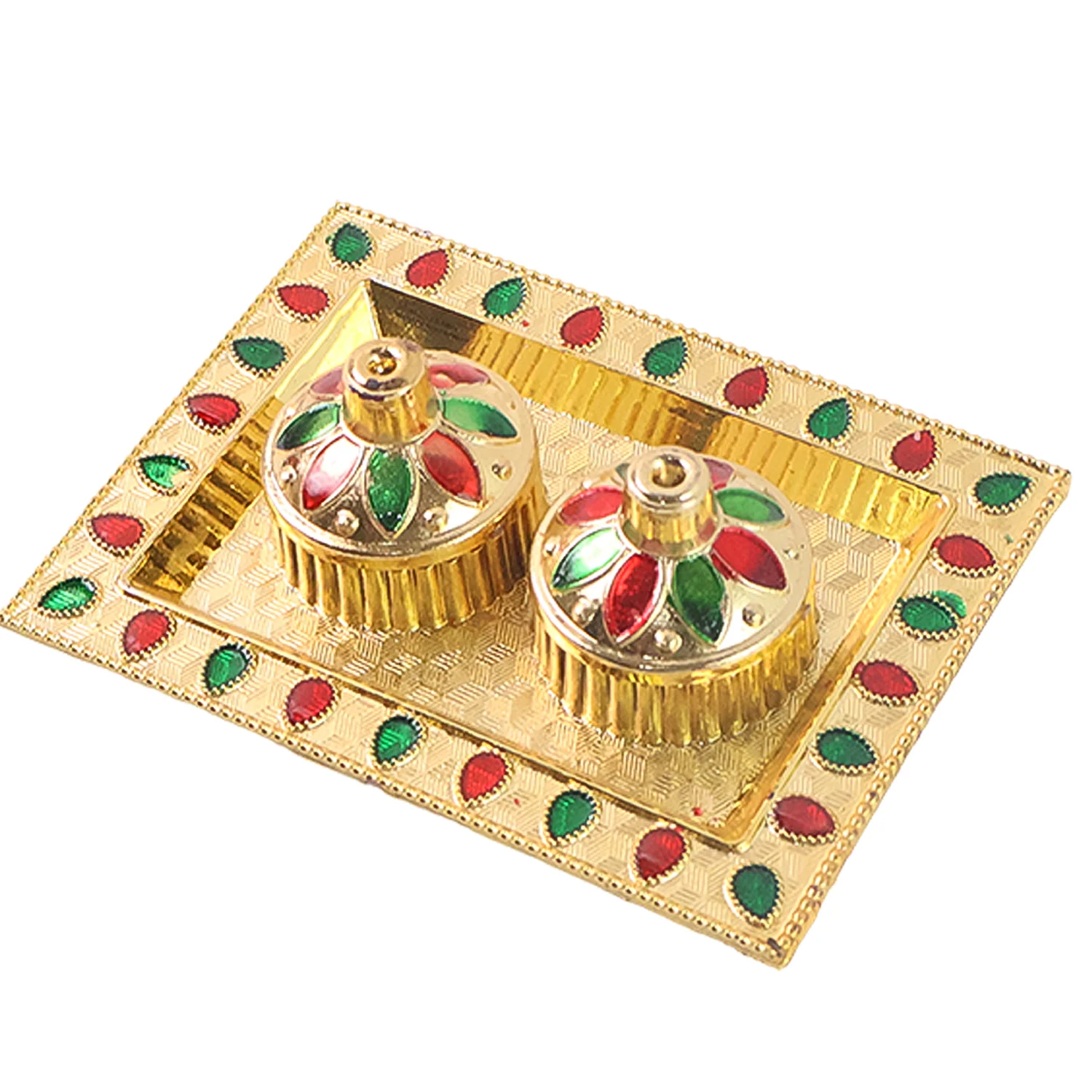 Rakasha Bandhan Special Puja Thali, Kumkum Thali Holder, Pooja Return Gift, Indian Housewarming Gifts, Brother / Bhai / Bhabhi / Sister / Family   for Rakshabandhan, Diwali (Mix Design) - Image 5