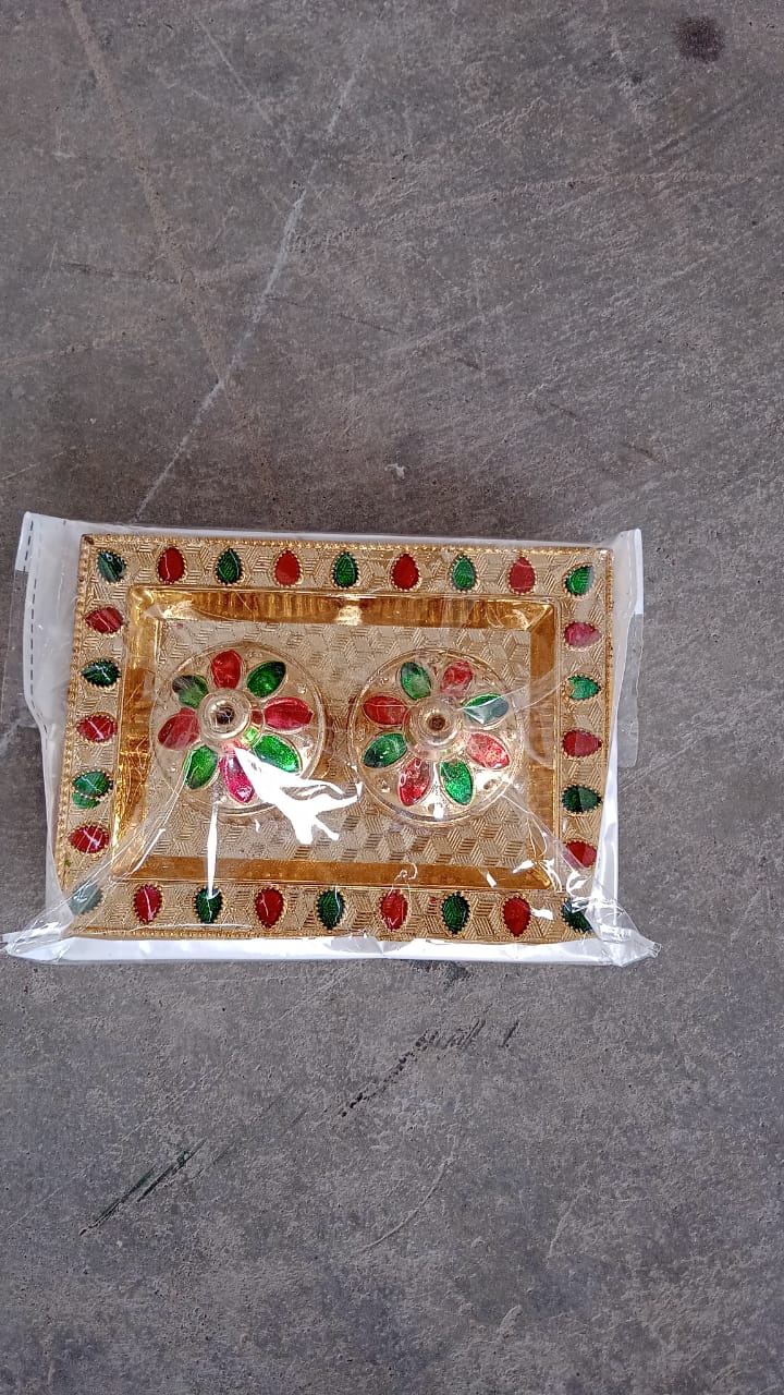 Rakasha Bandhan Special Puja Thali, Kumkum Thali Holder, Pooja Return Gift, Indian Housewarming Gifts, Brother / Bhai / Bhabhi / Sister / Family   for Rakshabandhan, Diwali (Mix Design) - Image 7